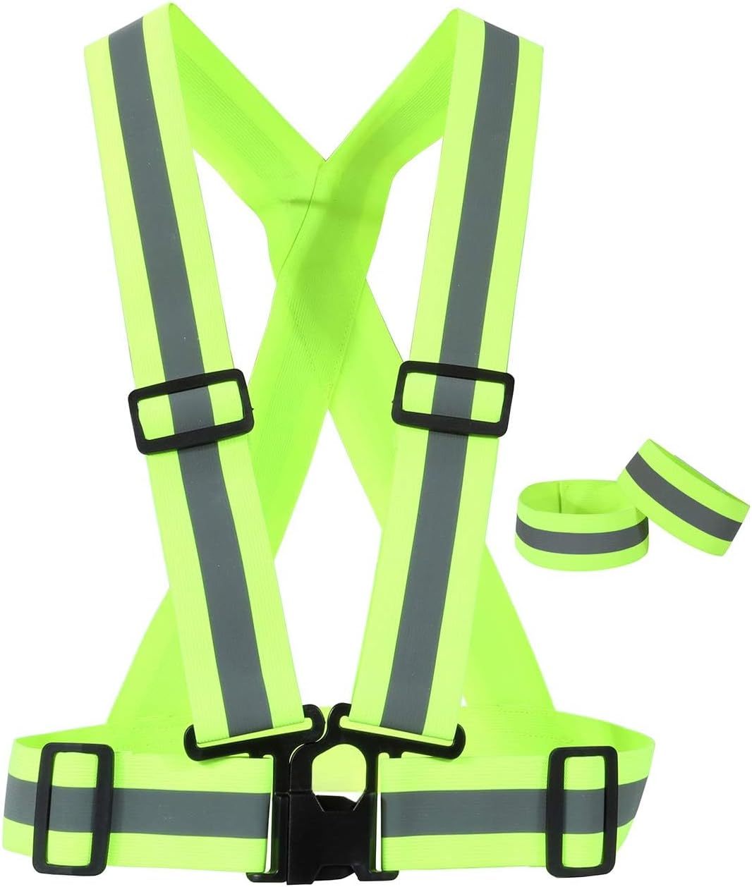 Yerwal Small Children'S Safety Reflective Vest Night Running Gear with Wrist Strap - Elastic, Adjustable, High Visibility Kids' Reflective Vest image number 2