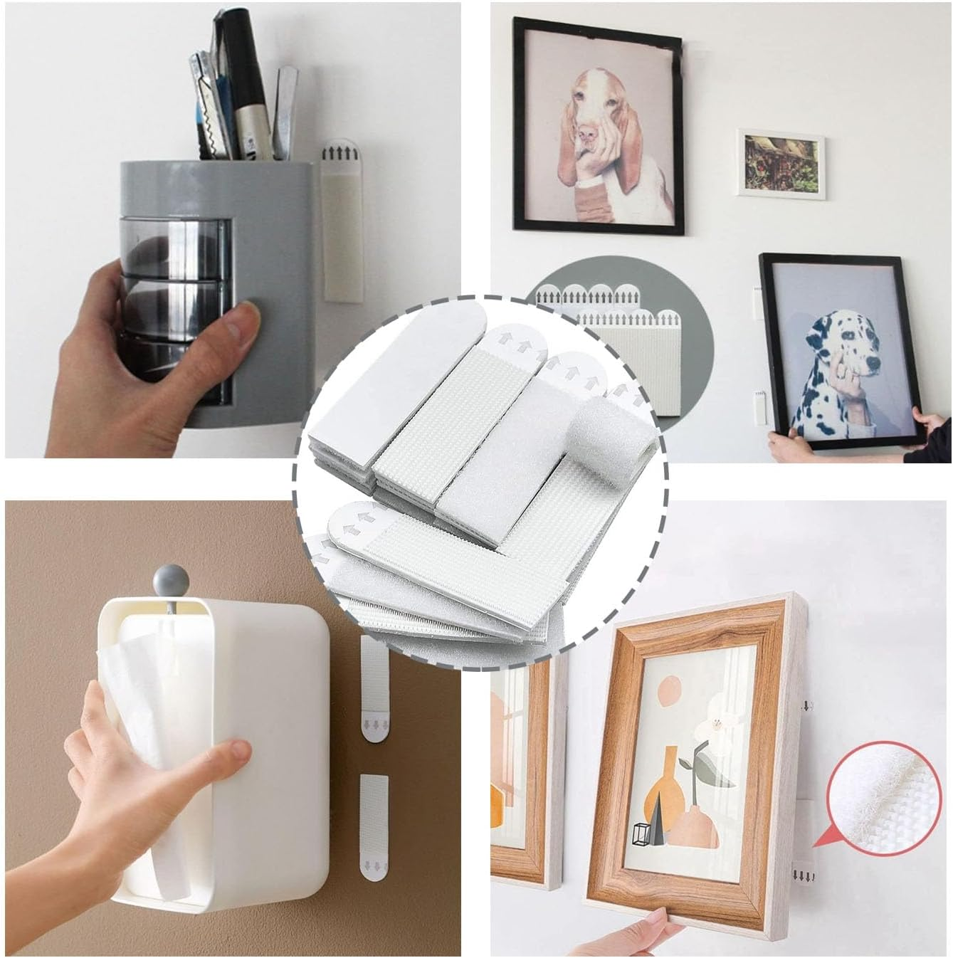 12 Pairs Large Picture Hanging Strips Heavy Duty, Sticky Picture Hangers for Walls,Hanging Pictures without Nail,Damage Free No Nails Adhesive Poster Strips for Frame Hanging Mounting Strips(24 Strips) image number 4