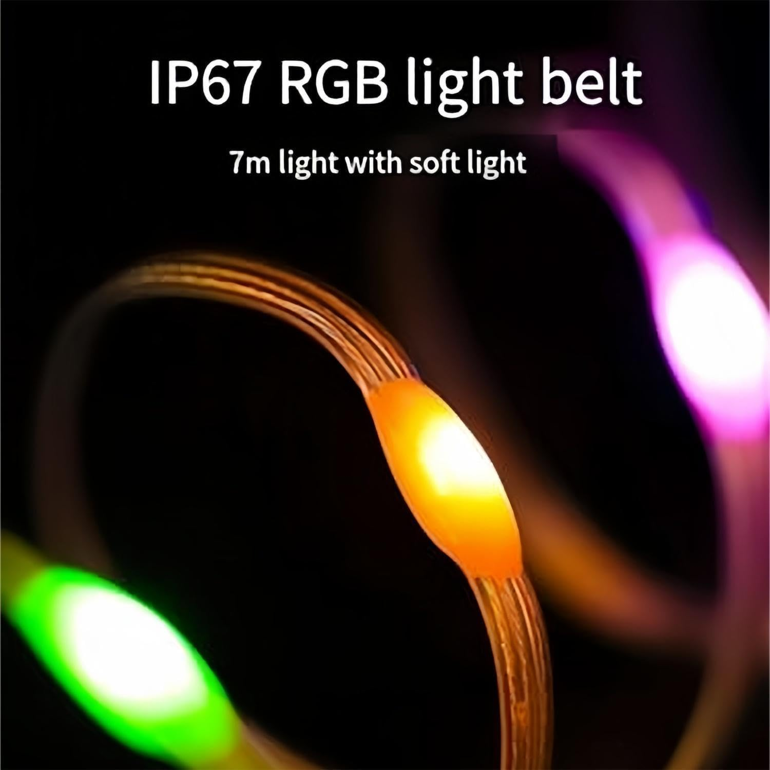 2 Packs Colorful Camping String Lights,2-In-1 Roll up Portable String Lights with APP Control,18Ft/6M,Rechargeable Waterproof Lights for Camping,Indoors and Outdoors Deco (Yellow) image number 6