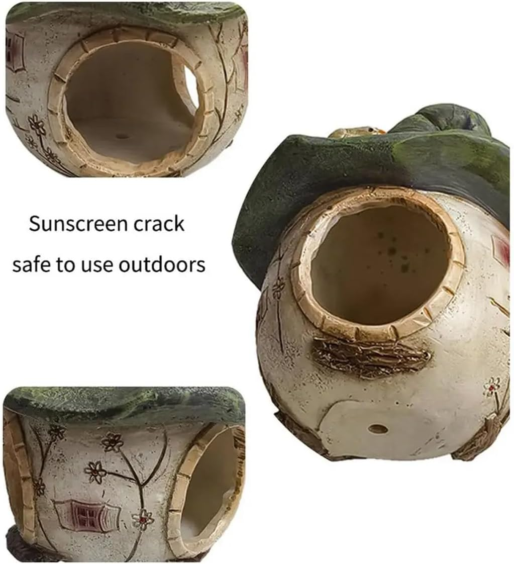 AIMALL 5.51 Inch Hanging Birdhouse Ornament, Cartoon Design, Resin Tree Hummingbird Nest, Outdoor Courtyard Decoration, Weatherproof and Durable image number 2