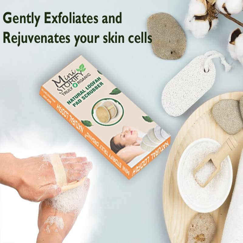 Mini Storify &ndash; Natural Oval Loofah Body Scrubber - Pack of 11 &ndash; Organic Loufah/Loofa Sponge Pads for Body Scrubbing & Bathing &ndash; Eco Friendly Exfoliator Luffa for Men & Women image number 3