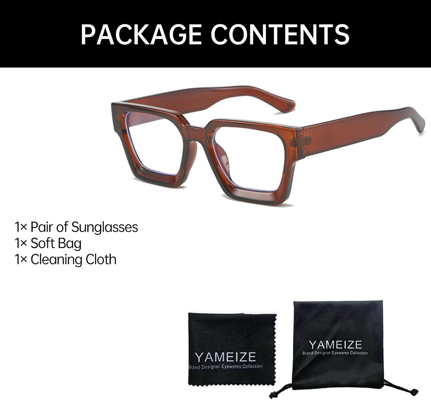 YAMEIZE Square Blue Light Blocking Glasses for Women Men Rectangle Blue Light Eyeglasses Computer Gaming anti Fatigue Clear Lens Glasses image number 1