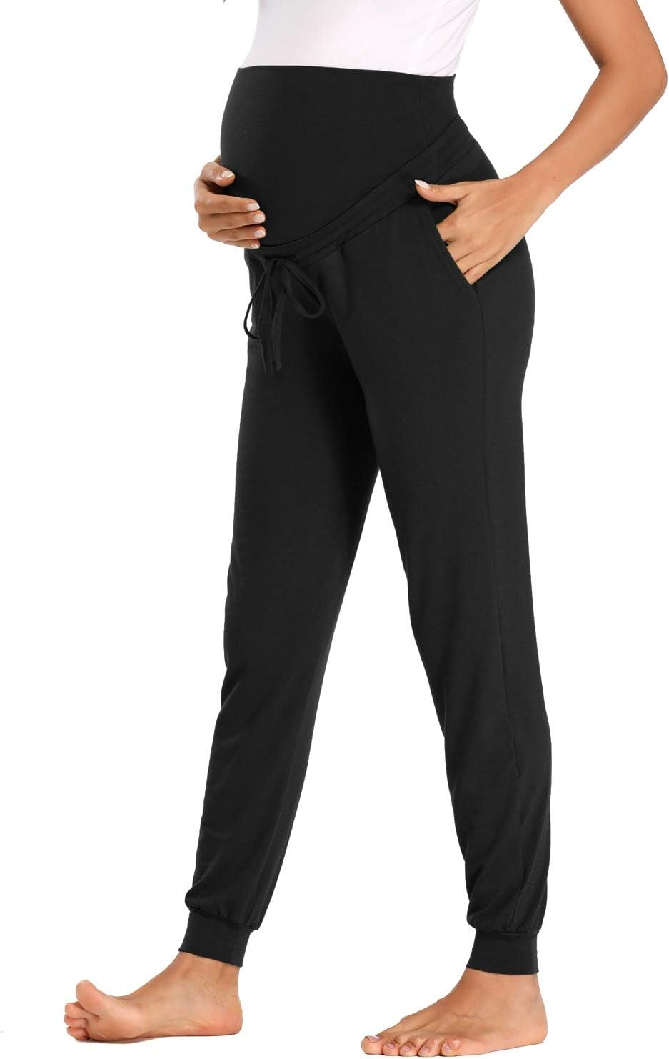 Glampunch Women'S Maternity Pants Stretchy Comfy Lounge Pants Casual Loose Pregnancy Joggers with Pockets