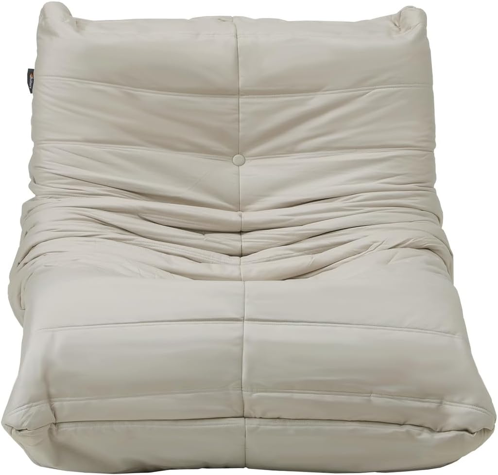 Oikiture Floor Sofa with Back Support Floor Couch Lazy Sofa for Living Room and Bedroom 93 X 96 X 74Cm Beige - B8-Luck-S-Green image number 6