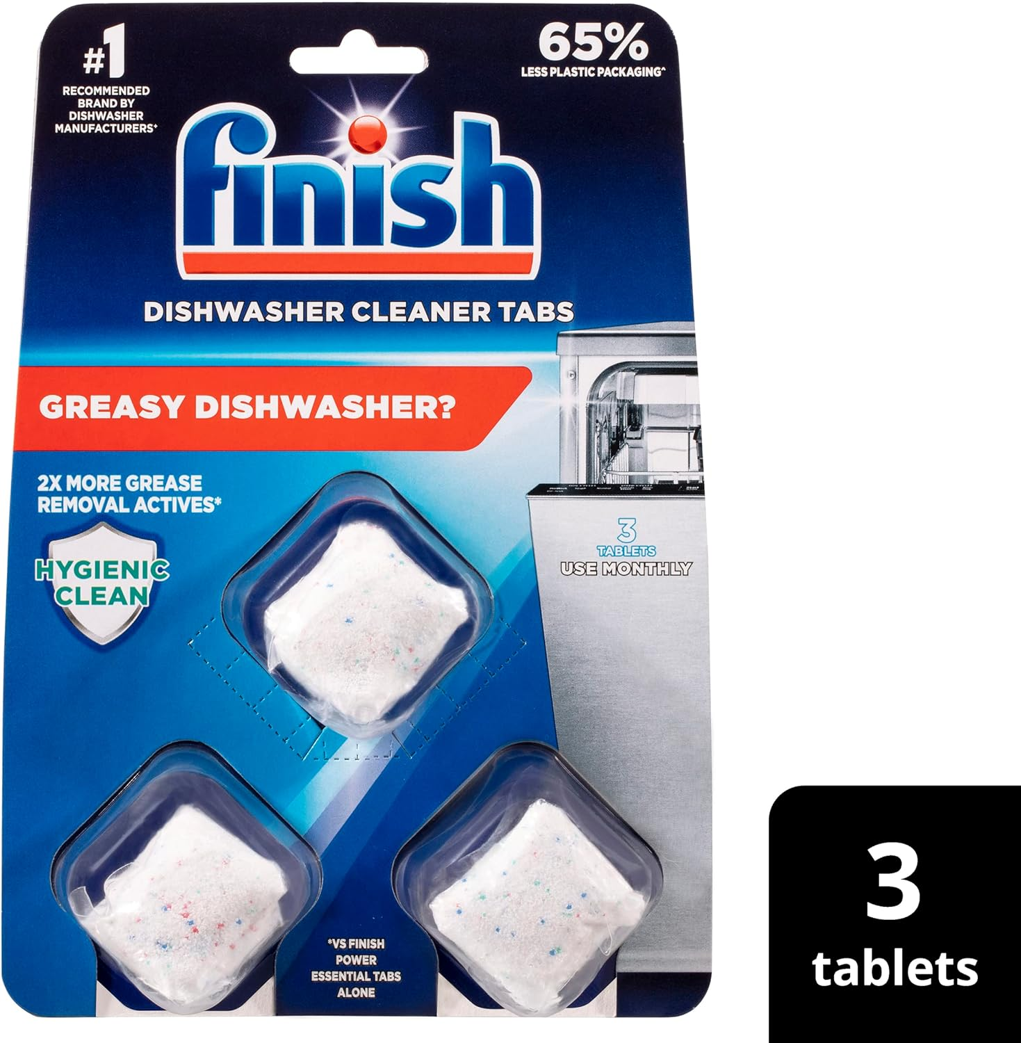 Finish Dishwasher Cleaner, 3 Pouches image number 3