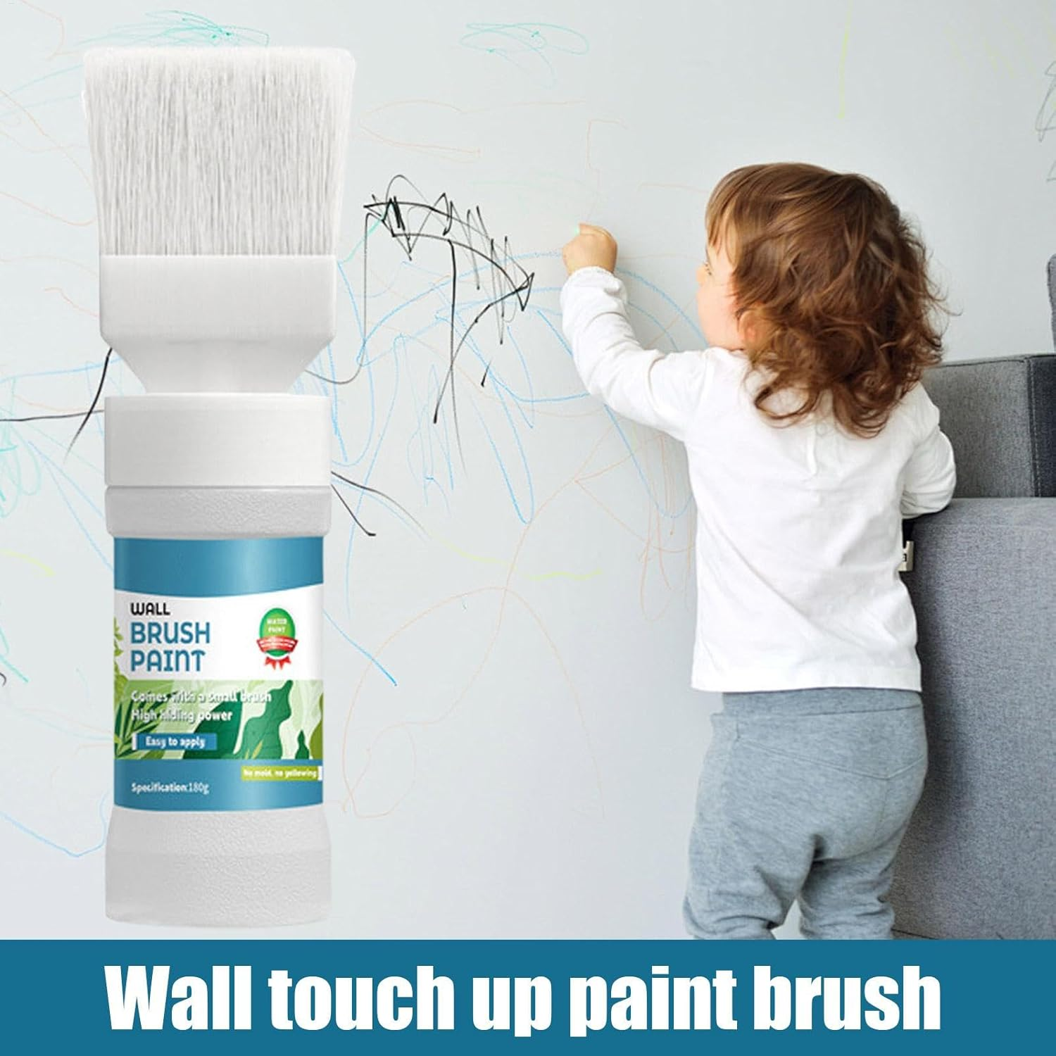 Generisch White Paint - Repair of Scratches | Wall Paint White Paint, Stain Remover, Quick Drying Paint, More Paint, Brush for Walls, Effortless Cleaning image number 2