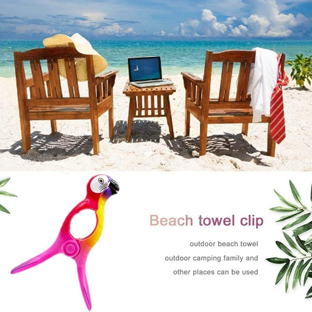 2 Pcs Beach Towel Clips, Lounge Chairs Clips, Parrot Towel Clips for Beach Chairs, Strong Towel Clips for Keep Your Cloth or Towel from Blowing for Cruise, Beach, Patio, Pool image number 6