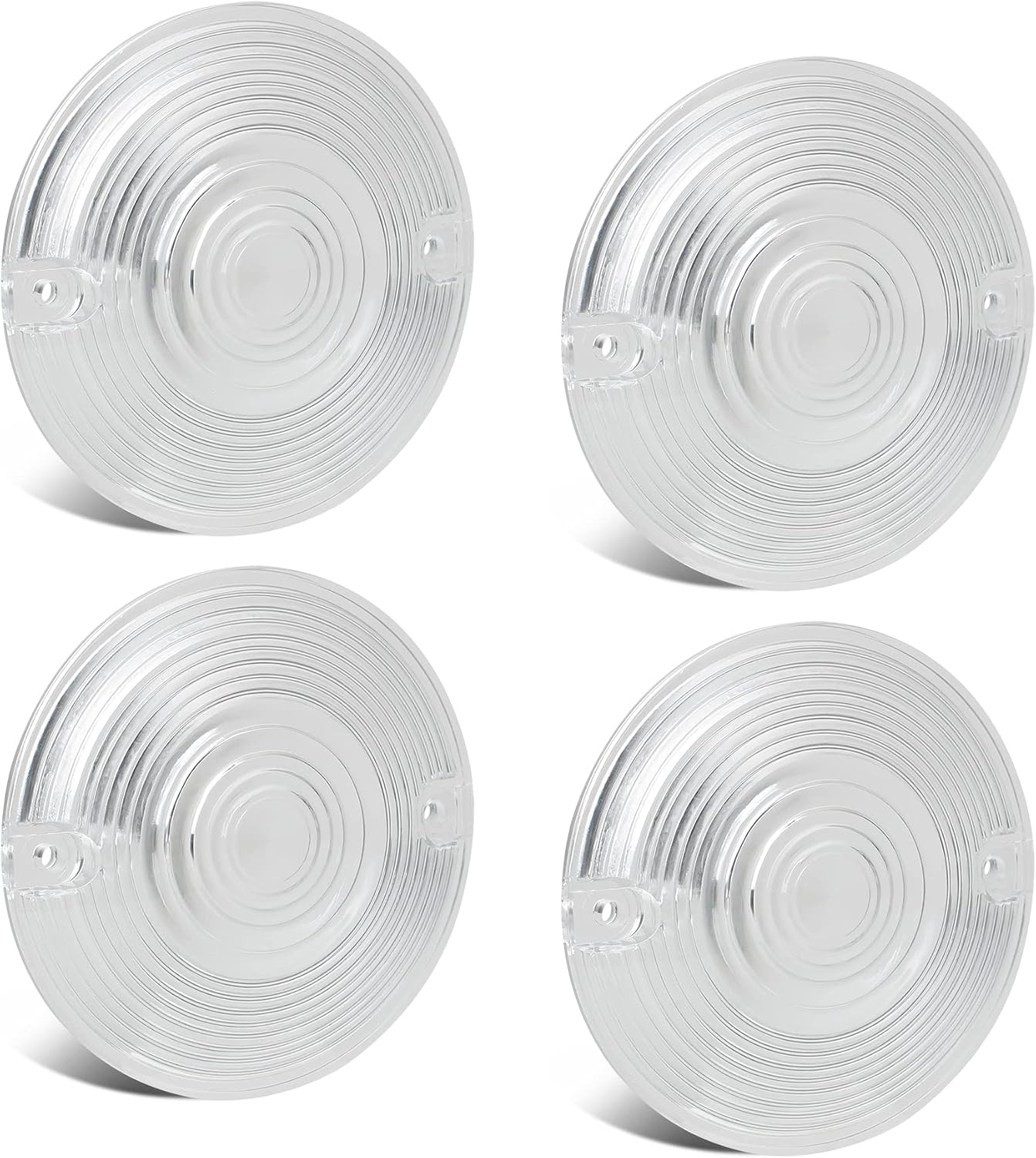 NTHREEAUTO 3 1/4 Inch Flat Smoked LED Turn Signal Lens Cover Compatible with Harley Electra Glides Road King Touring Road Glide Heritage