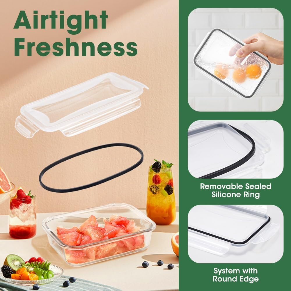 ZUNI 10 PCS Food Storage Containers with Lids Airtight (10 Lids &10 Containers), Plastic Meal Prep Containers for Home & Kitchen, Bpa-Free, Leak Proof, Microwave/Dishwasher Safe with Labels & Pen image number 4