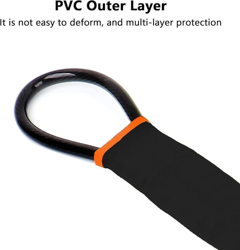 Car Steering Wheel Lock, Seat Belt Lock, Anti-Theft Device, Max 17 Inch Length, Small and Light-Weight, Multi-Functional, Fit Most Vehicle, SUV, Golf Cart Security (Black) - Red image number 6