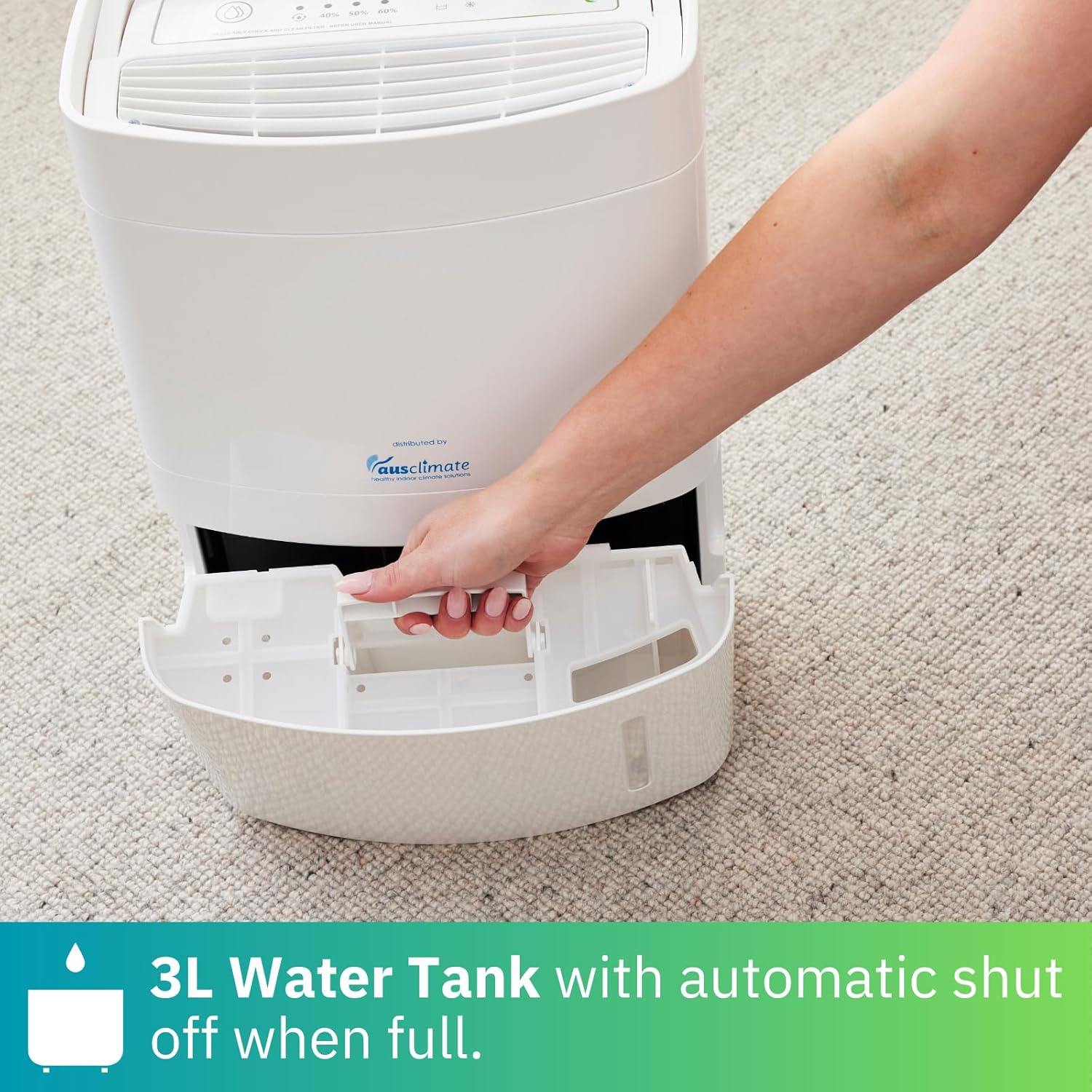 Ausclimate Cool Seasons Premium 10L Desiccant Dehumidifier AU1910DD, Suitable for Areas up to 50M2, with Laundry Mode and 3L Water Tank, White