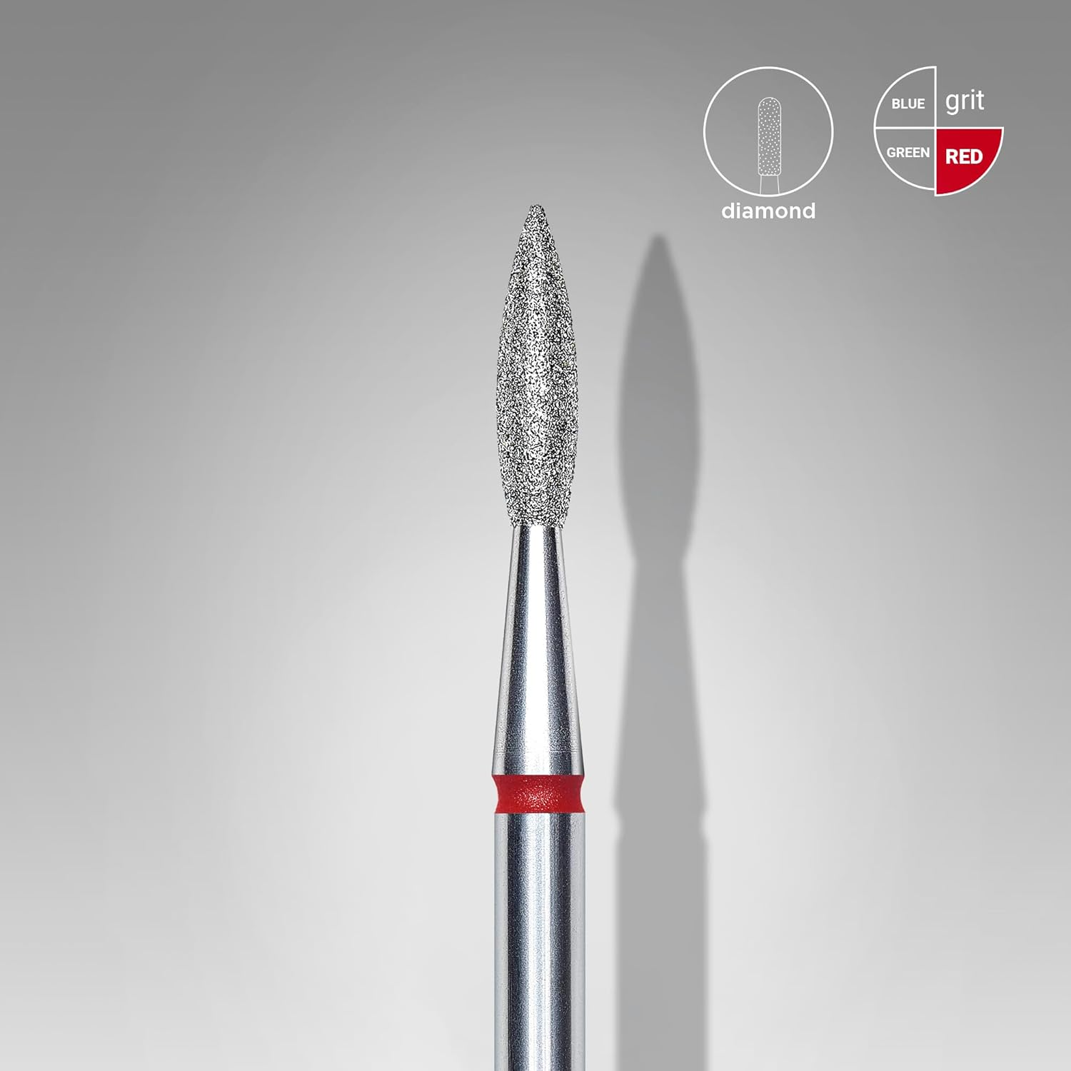 STALEKS PRO - Diamond Bit - Sharp Flame (Red Ring) I Nail Sander Kit I Sanding Kit for Electric Sanders I Screwdriver Bit for Manicure and Pedicure (FA11R021/8) image number 5