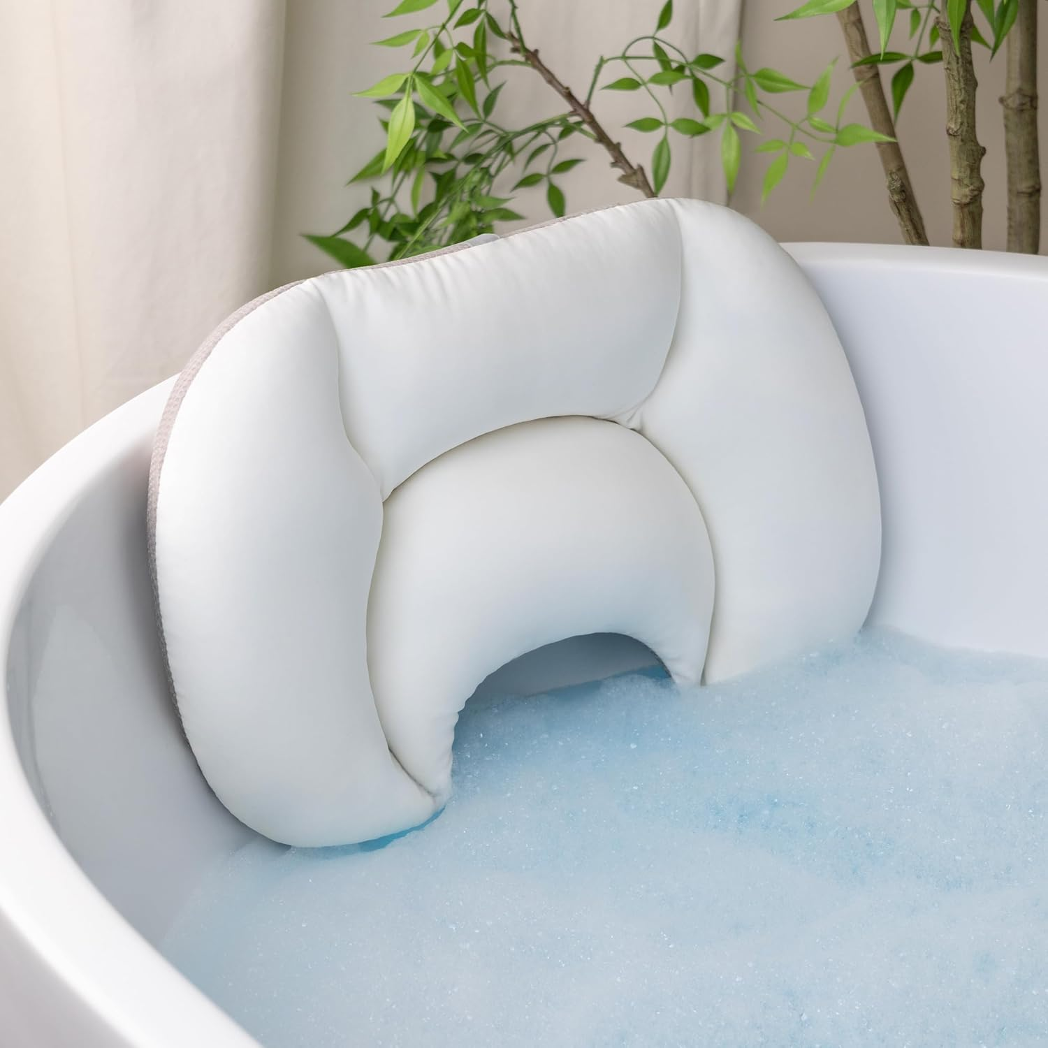 Sunlit Ultra Soft Bath Pillow for Tub, Bathtub Pillows for Head and Neck Support, Home Spa Pillows with Strong Suction Cups, Bubble Bath Accessories for Women, Relaxing Bath Products