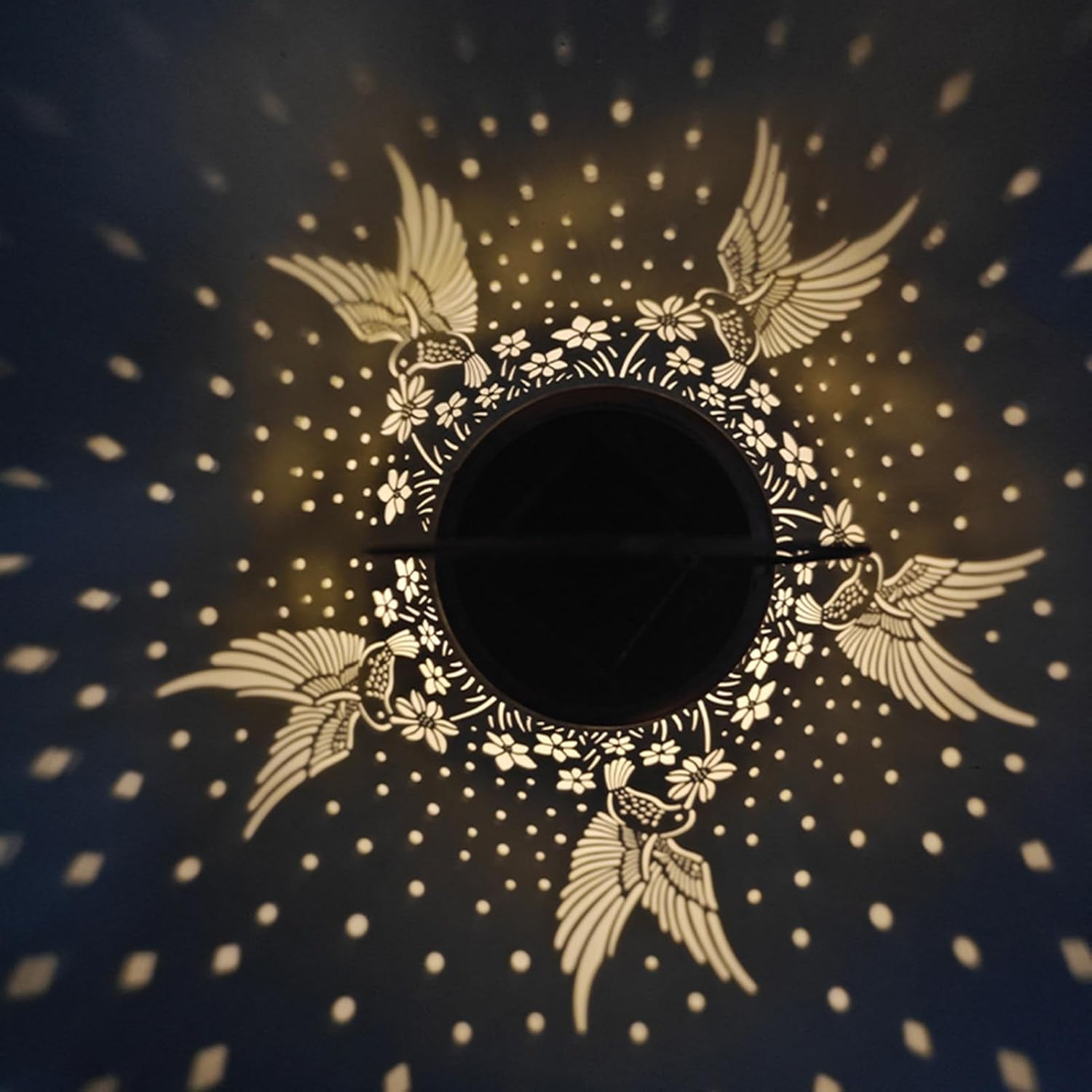 Hummingbird Lantern Solar Outdoors - Stylish Lantern,Hollow Out Design Lamp outside Decoration for Yard Lawn Pathway Festival Patio Garden Landscape image number 5