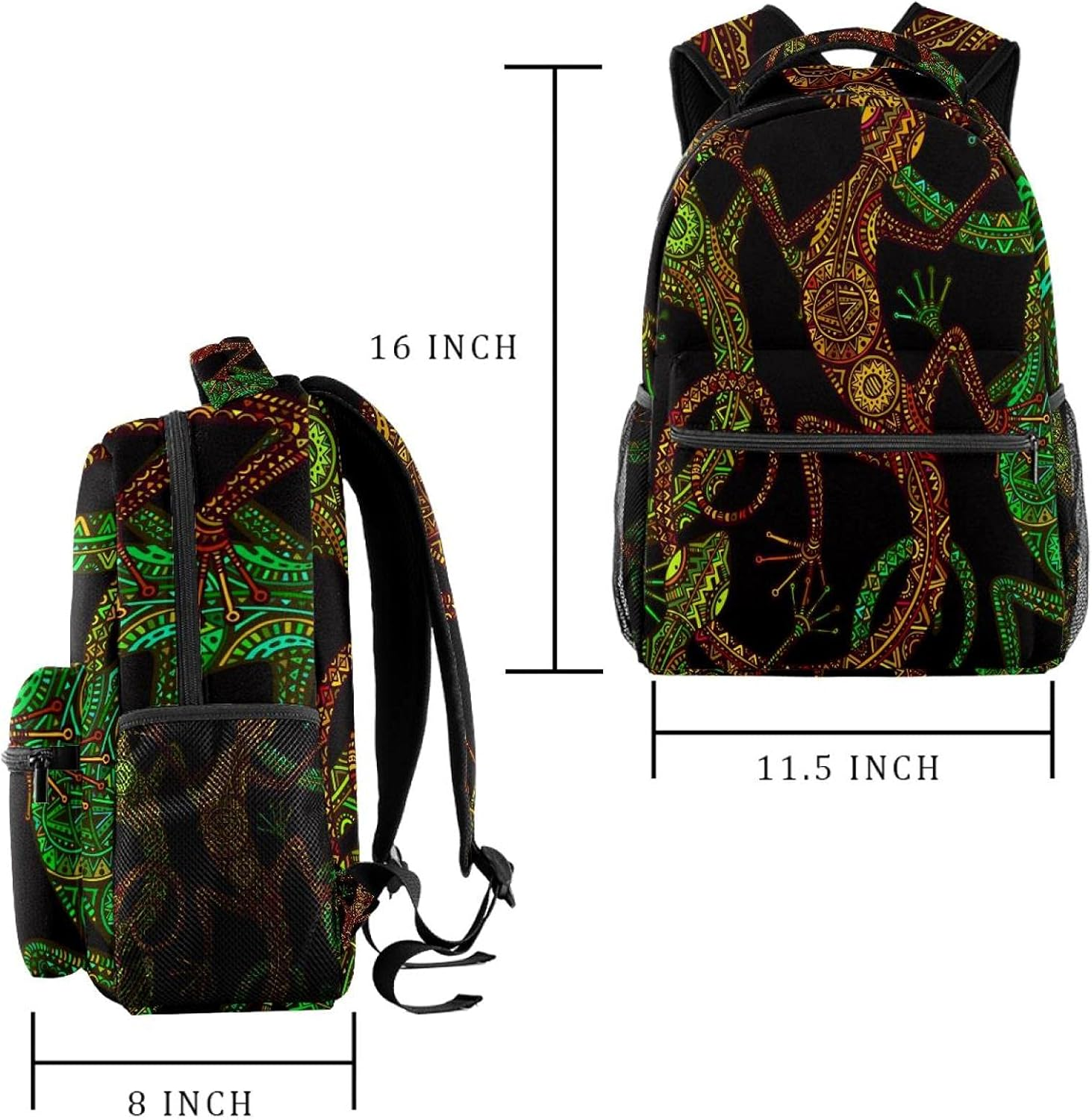 Lizard Skin Pattern Backpack Students Shoulder Bags Travel Bag College School Tote Backpacks image number 5