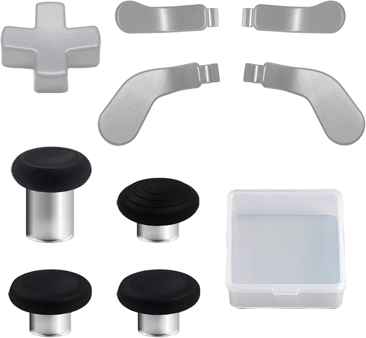 9 Pack Elite Series 2 Core Controller Paddles for Xbox Elite Series 2 Core,Elite Series 2 Controller Accessories for Xbox Elite 2 Core Controller Replacement Kits with 4 Joysticks,4 Paddles,1 D-Pads(Silvery) image number 4