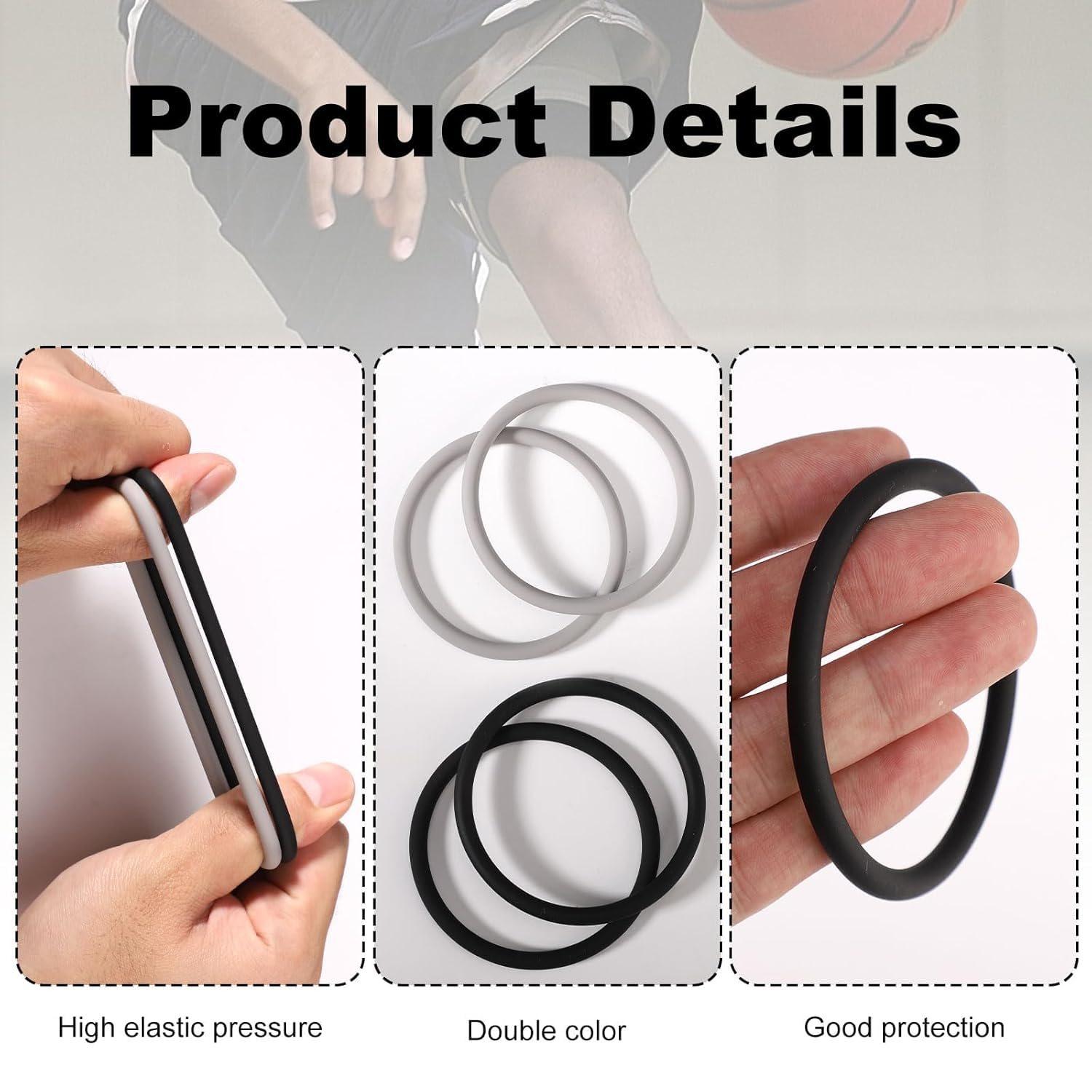 Silicone, Silicone Elastic Knee Rings, Sports Fixation and Protection, Basketball Knee Tendon Stabilization