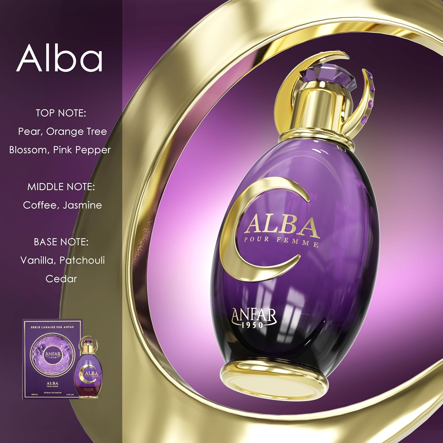 Alba by Anfar for Women - 3.4 Oz Extrait De Parfum Spray image number 2