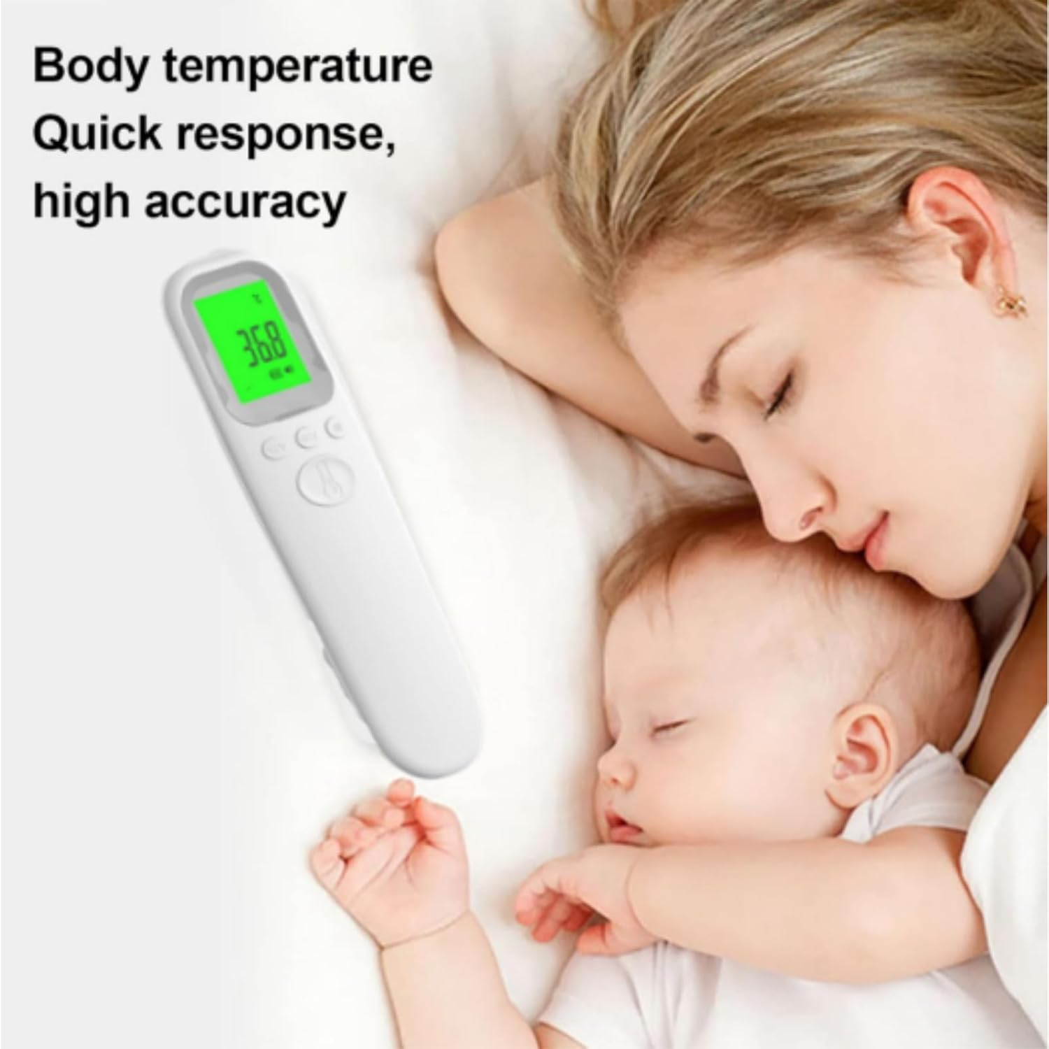 Luojinluoda Touchless Baby Thermometer, Infrared Forehead and Ear Thermometer for Medical Use with LCD Screen Memory Storage and Fever Alarm Suitable for Adults Kids Babies