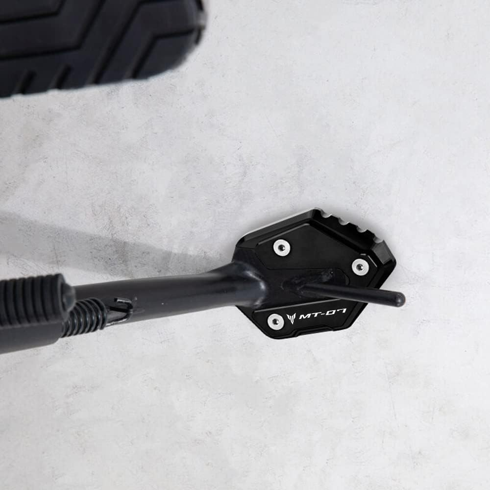 Modeer for Ya.Maha MT07 FZ07 2014-2024 Motorcycle Side Stand Extension Enlarge Plate Pad Mt 07 Fz 07 Accessories Color Black - Frame Sliders image number 4