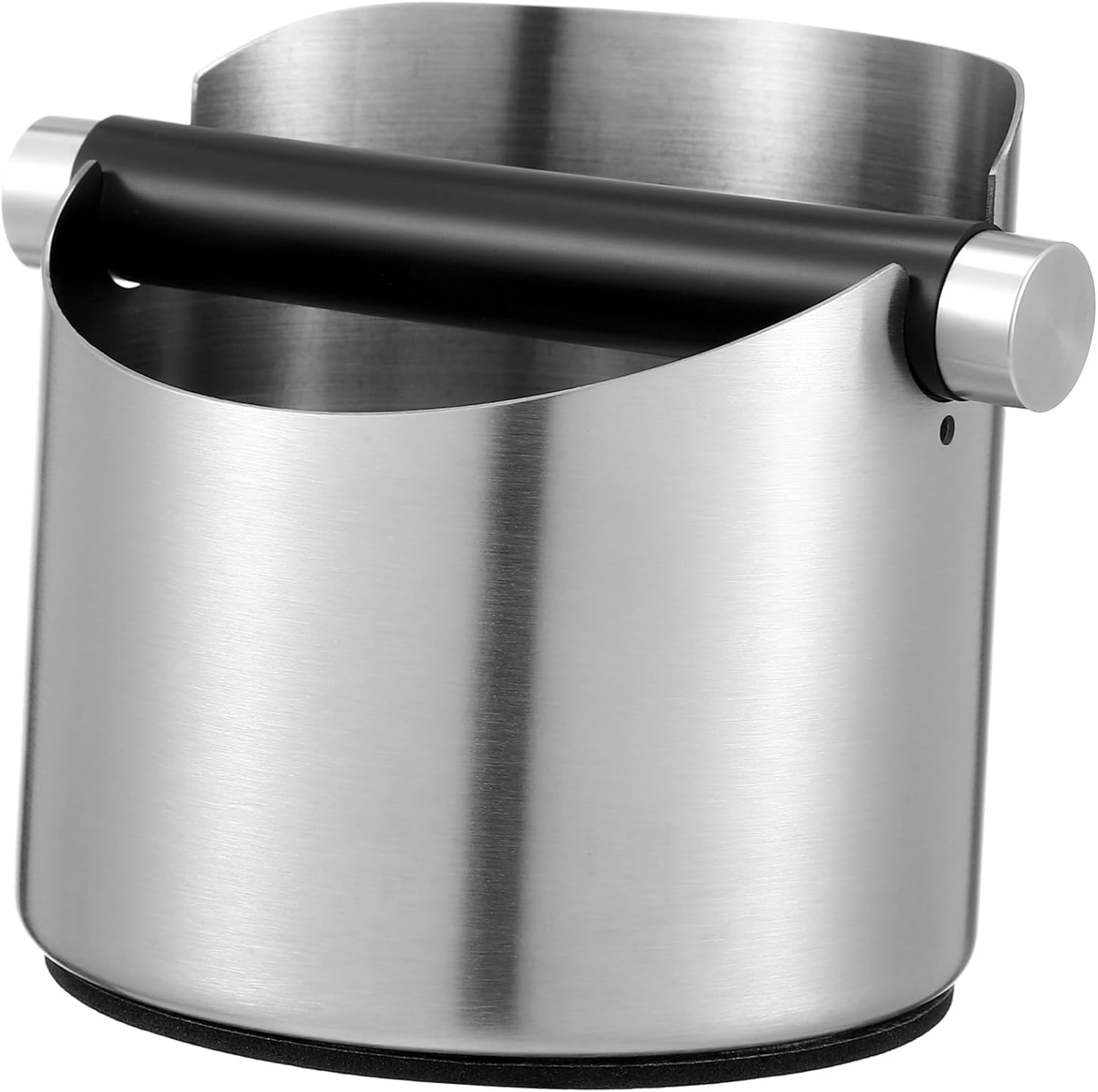 VICASKY Stainless Steel Espresso Dump Bin Coffee Powder Bucket with Anti-Slip Base for Home Bar Tea-Waste Storage Knock Box for Semi-Automatic Machines