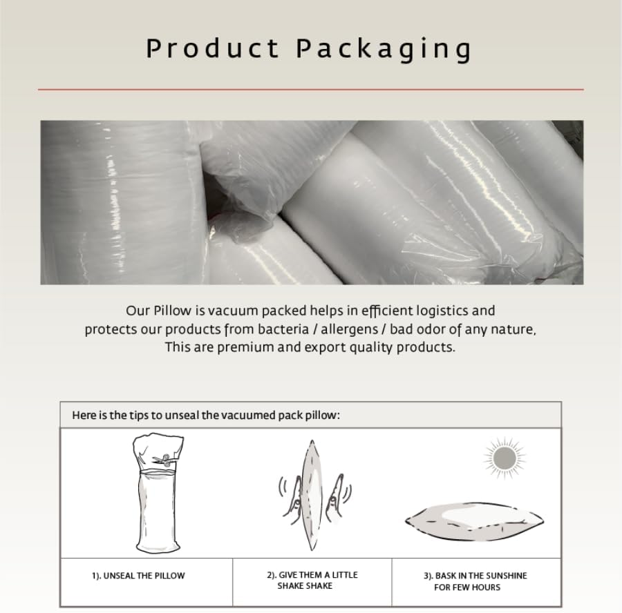 Flew Hotel Premium Pillow 100% Microfibre Pillow with Red Piping & Metal Zip for Adjustable Filling 72 Cm X 45 Cm image number 1