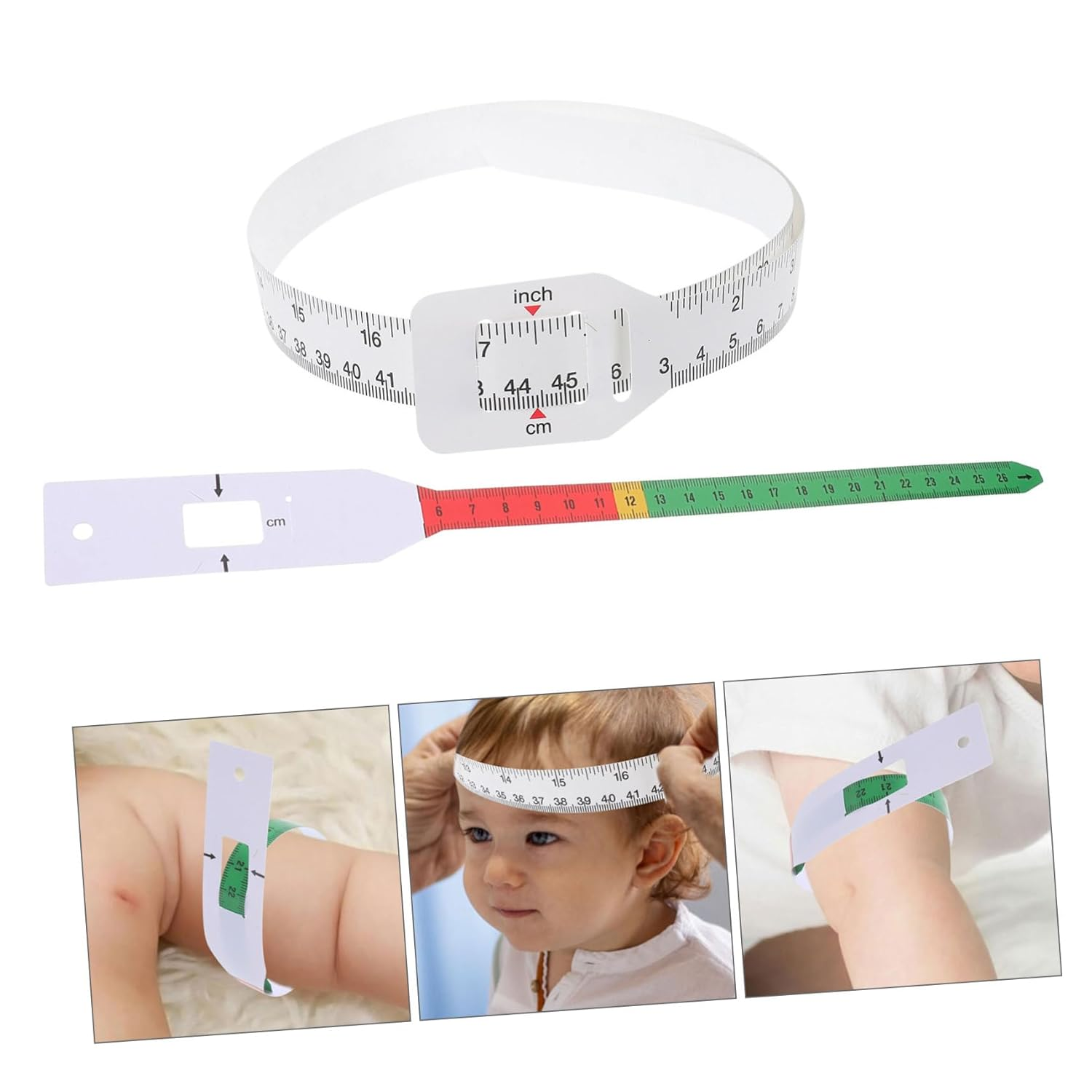 HOMSFOU Baby Head Circumference Measuring Ruler, 24Inch Head Measuring Tape, PP Plastic Infant Head Circumference Tape 26Cm+60Cm image number 4