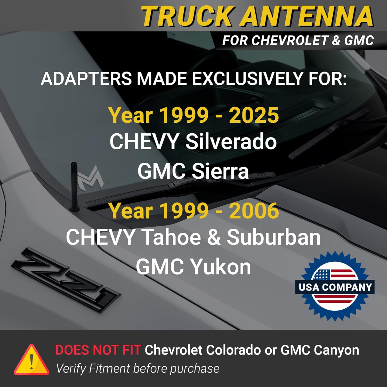 Mega Racer Truck Antenna 1999-2024 Chevrolet Silverado GMC Sierra, 5" Short Black Carbon Fiber Antenna Replacement, Ram Bronco F150 Accessories, Universal Car Antenna for Truck Accessories image number 6