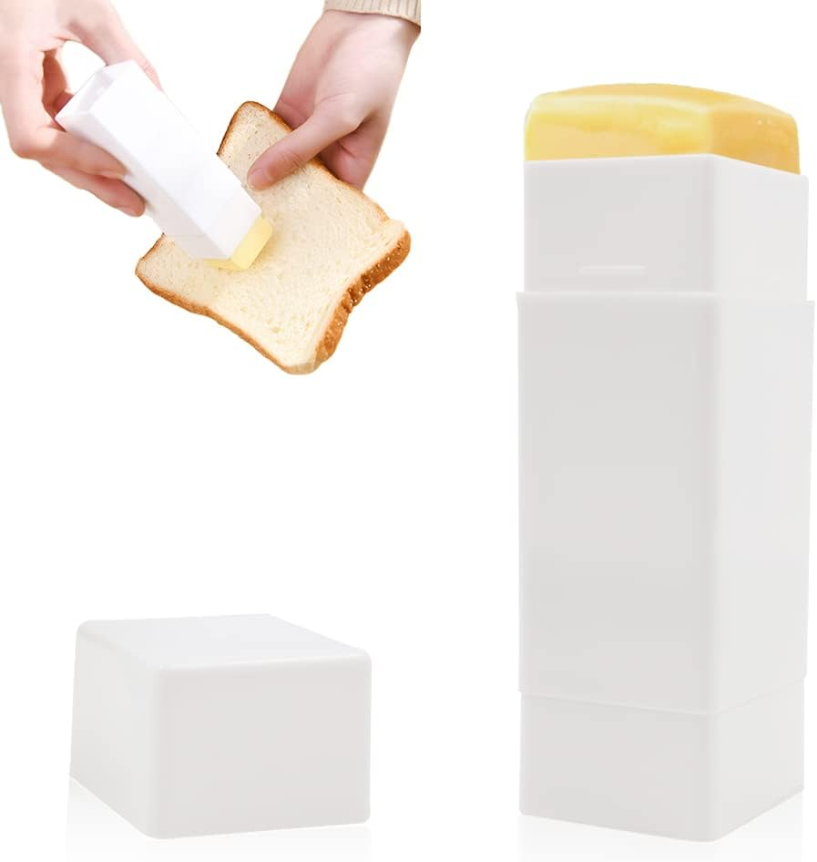 Rotary Type Butter Spreader, Corn Cob Butter Spreader, Butter Dispenser Butter Stick Holder, Spreads Butter Evenly on Pancakes, Waffles, Toast (White, Small) image number 4