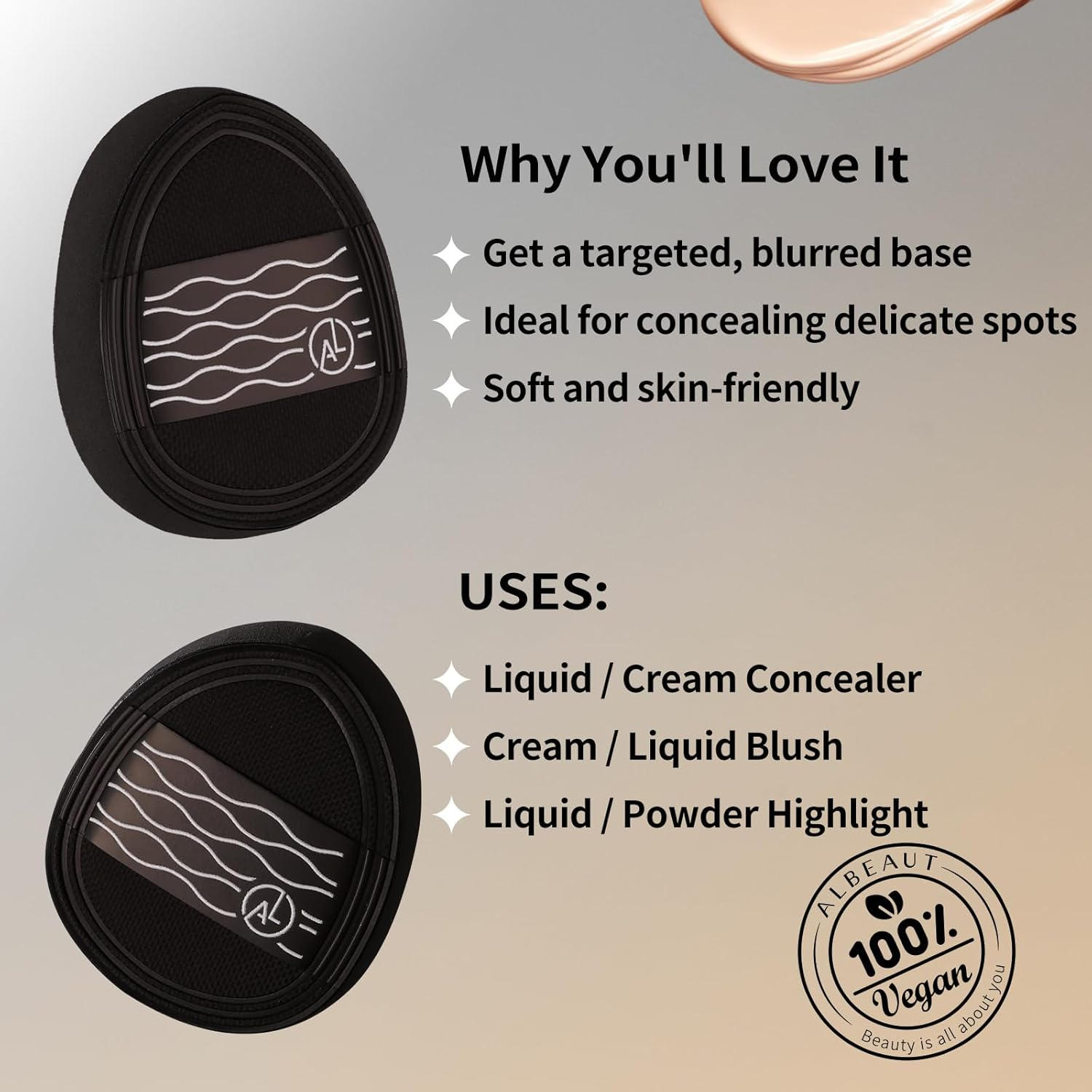 Albeaut Concealer Brush and Puff Set image number 2