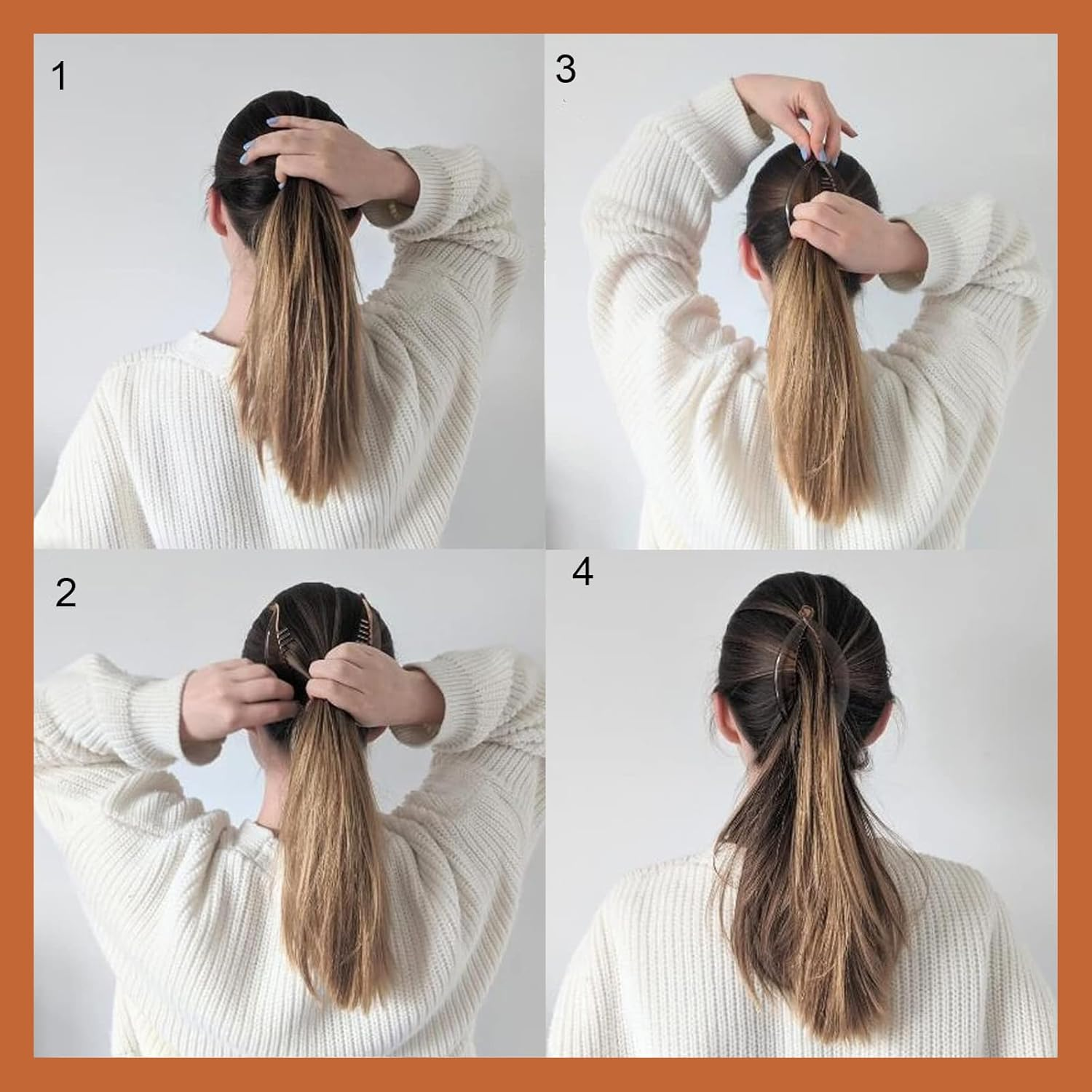 Azureray Set of 3 Banana Clips for Thin & Thick Hair, Stylish Hair Clips with Leaf Design, Strong Hold, Banana Hair Clip for Women, Everyday and Special Occasions