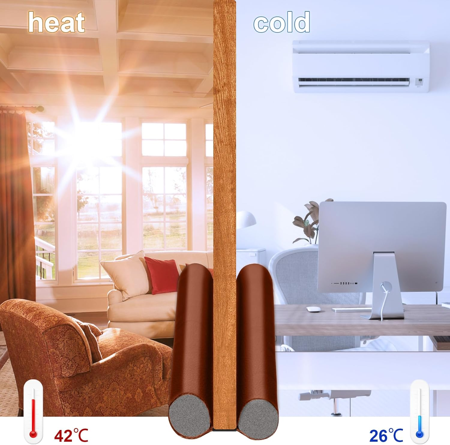 2,569/5,000 Door Draft Stopper, under Door Draft Stopper, Waterproof, Upgraded Adjustable with Noise Blocking, Door Draft Stopper, Double-Edge Design image number 1