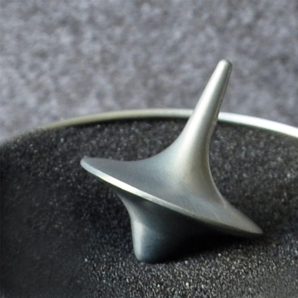 Rosojodg Silver Mini (1 Cm) Spinning Top, Metal, Perfect Balance Desktop Gyro Vintage Totem Spinning Top, All Ages image number 3