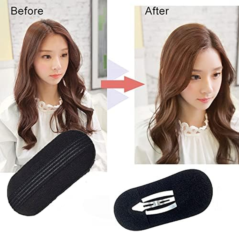 Witbicg Invisible Fluffy Hair Clip Hair Pads, Perfect Puff Hair Head, Puff Hair Head Pillow Head and Face Shape, Women'S and Girls Accessories, Pack of 2 (Black) image number 5