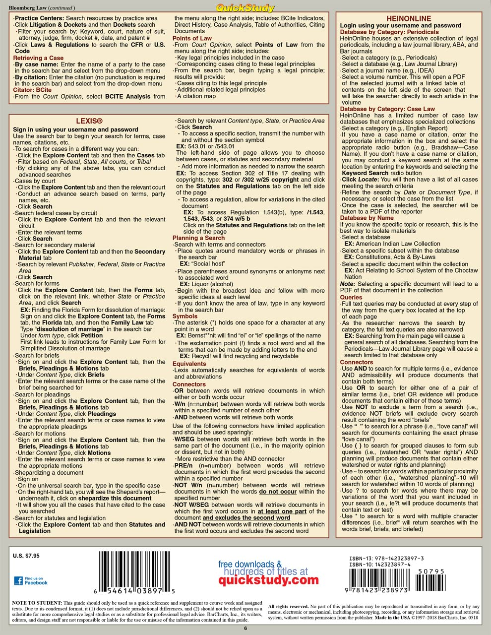Legal Research: a Quickstudy Laminated Law Reference