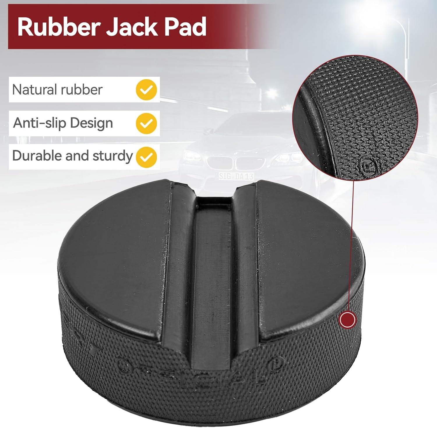 Trolley Jack Rubber Pad for Jack Stands, Slotted Frame Rail Protector for VW, Audi, Skoda, Seat, Pinch Weld Protector for Car Lifting Durable Anti-Slip Design image number 5