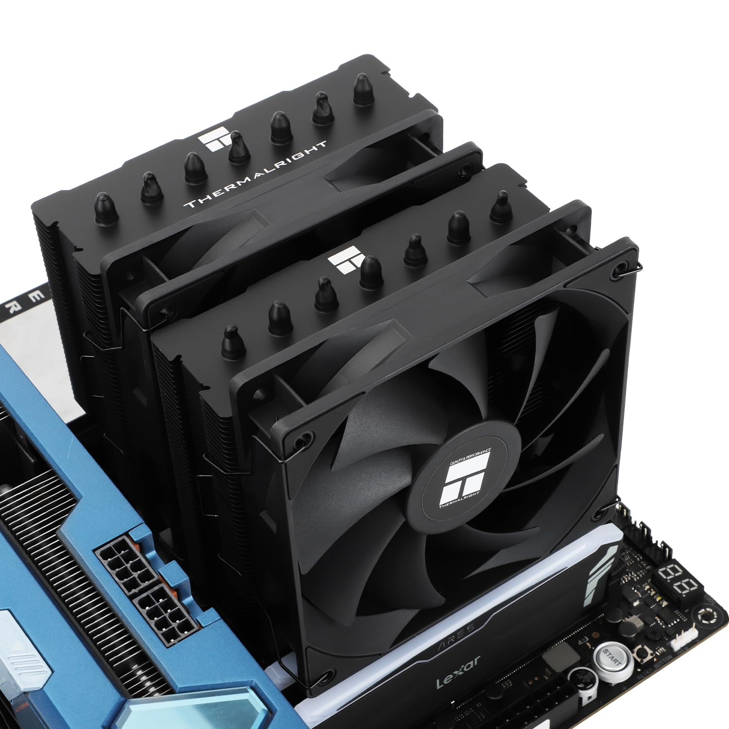 Thermalright Phantom Spirit 120 SE Black CPU Cooler,Dual TL-C12B V2 PWM Fans and Double Towers, 7 Heat Pipes Heatsink Cooler,For AM4/AM5, Intel LGA1851/1700/115X/1200, Computer CPU Cooling,Black image number 6