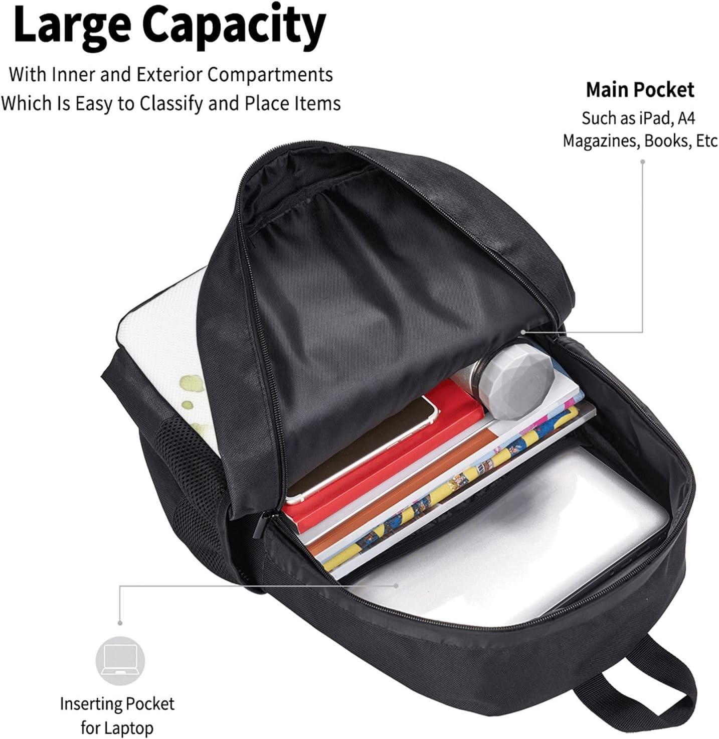 AQRJKHD Red and Black Rose Travel Backpack for Women Work Business Backpack Purse 15.6 Inch Laptop Backpack for Men - Pink Purple Butterfly image number 4