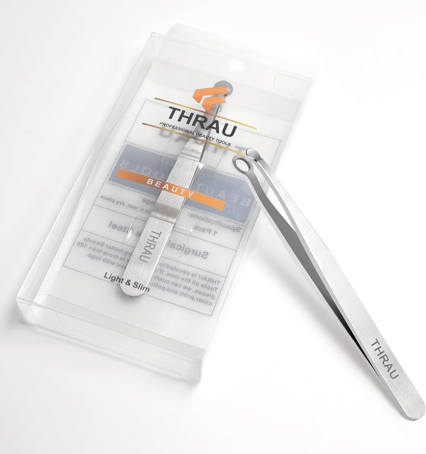 THRAU Nose Hair Trimmer for Men & Women, Stainless Steel Facial Hair Remover for Ear, Eyebrow and Beard, round Tip Trimming Tweezers, Body Grooming Kit image number 1