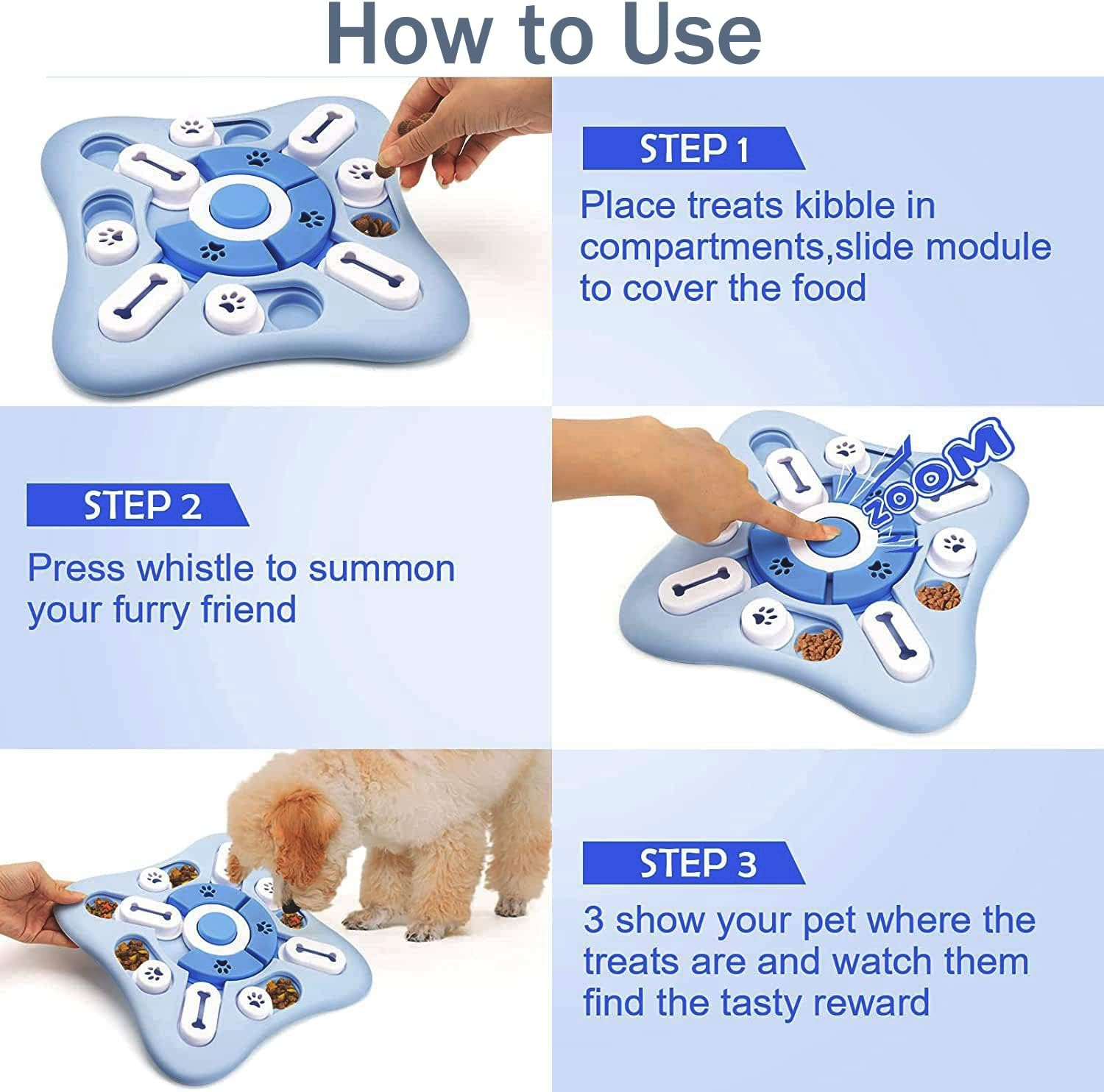 Dog Puzzle Toys, Squeaky Treat Dispensing Dog Enrichment Toys for IQ Training Brain Stimulation, Interactive Mentally Stimulating Toys as Gifts for Puppies, Cats, Small, Medium, Large Dogs image number 6