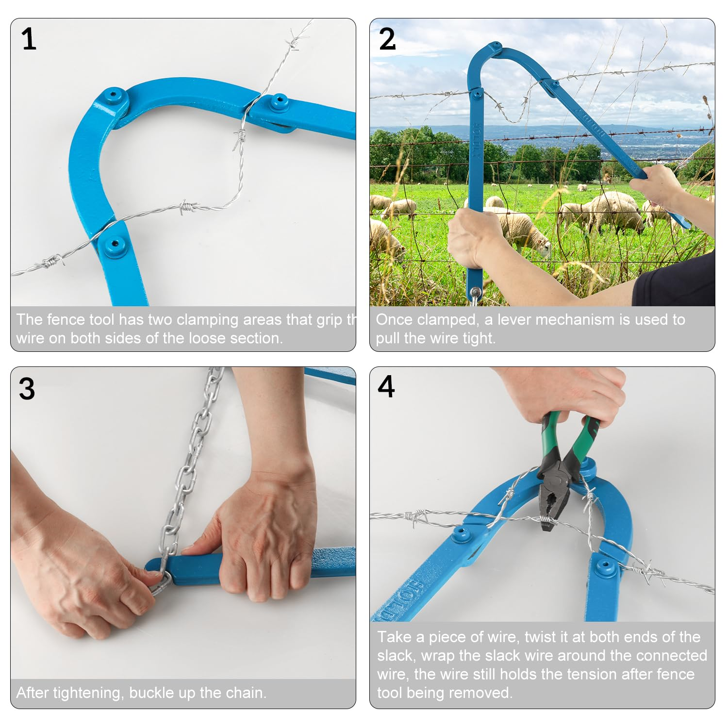 Heavy Duty Fence Fixer Fence Repair Tool Heavy Duty Fence Stretcher Tool for Fence Repair, Replace Original Texas Fence Stretcher Barbed Wire Fence Tools image number 5