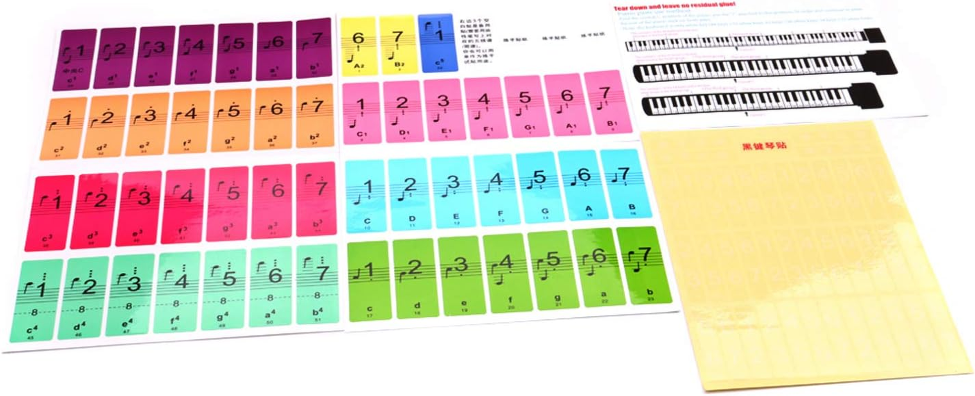 RAYWE Piano Keyboard Keys Stickers for Beginners for 88/61/54 Keys Piano image number 2