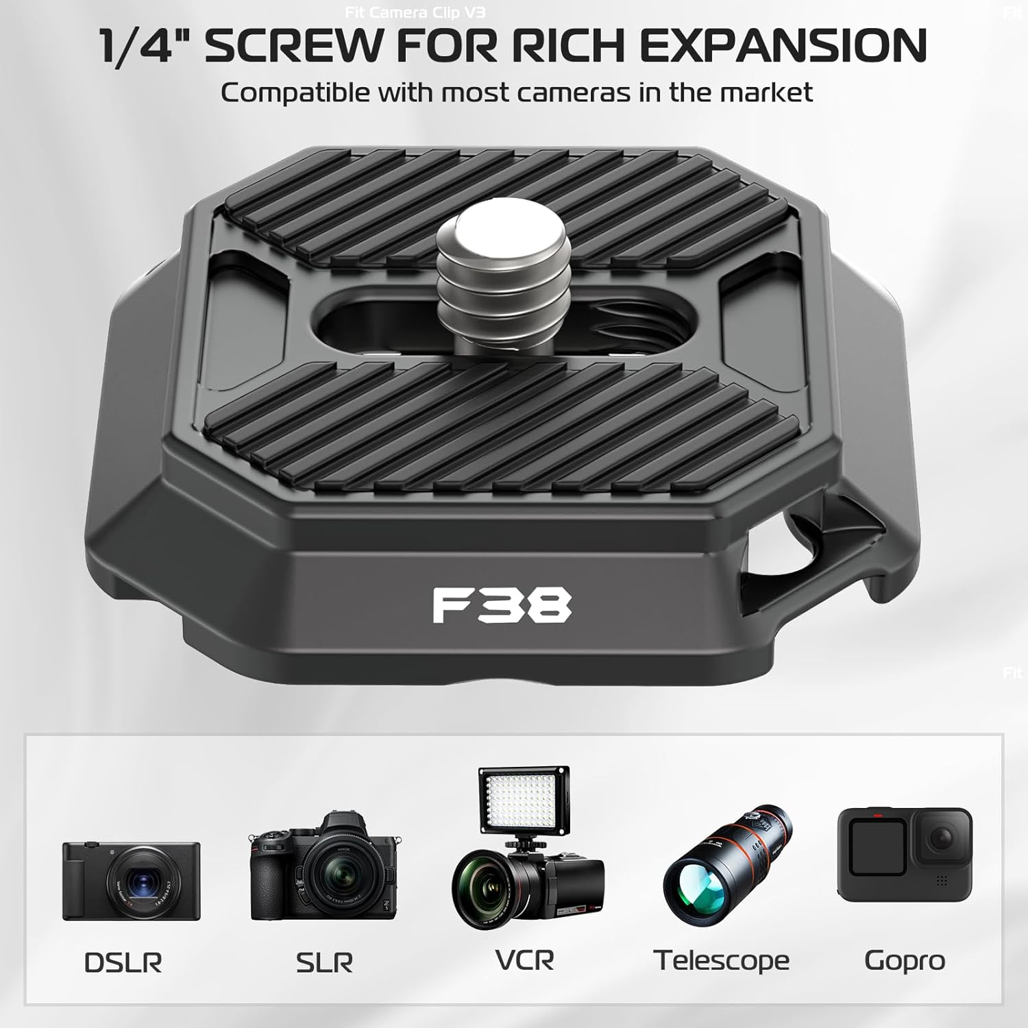 ULANZI New Version F38 Quick Release Plate 2-In-1, FALCAM Quick Release System QR Plate Camera Tripod Mount Adapter Compatible with PD and F38 (New Version Top Plate, Base Mount NOT Included) image number 5