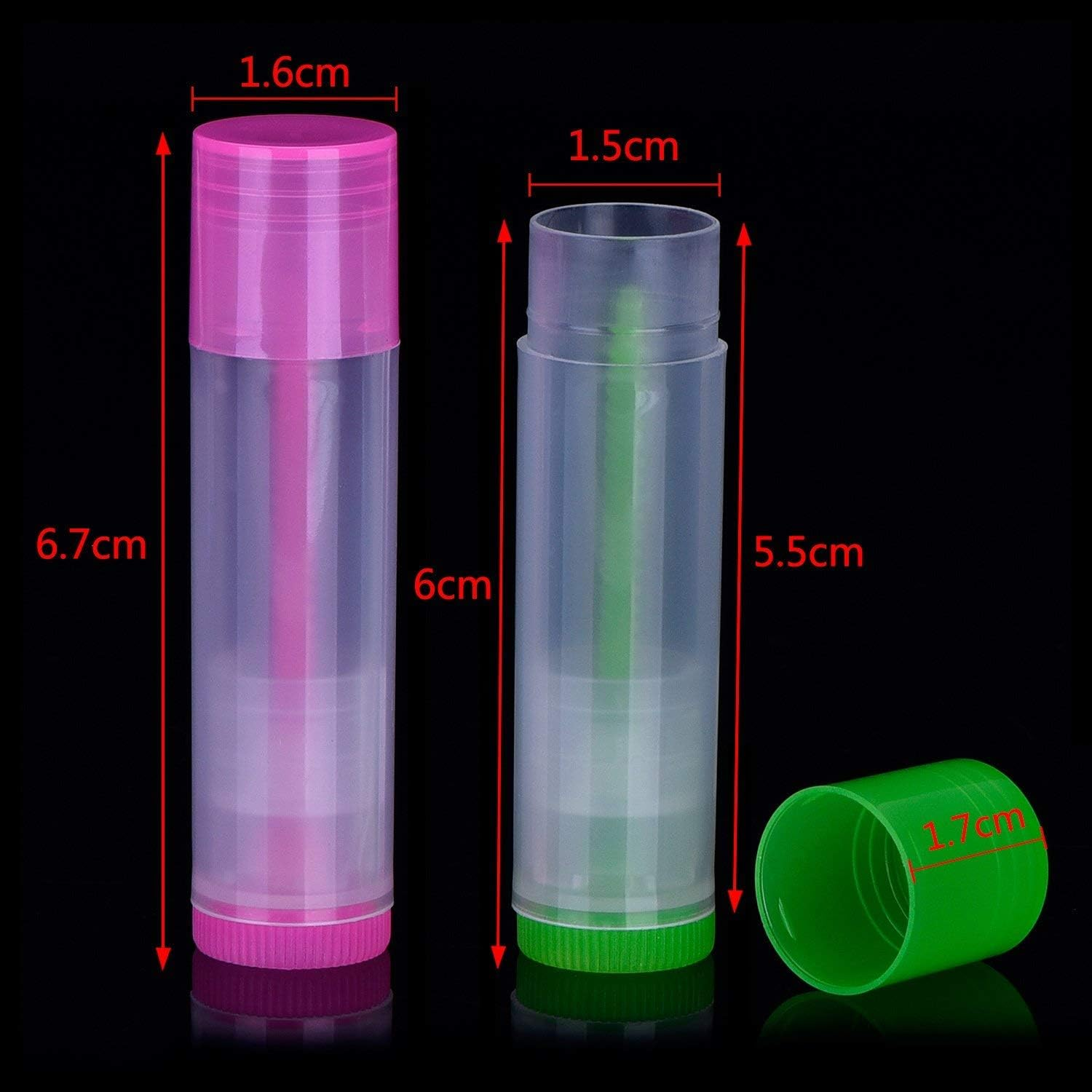 Onwon 24 PCS Lip Balm Empty Bottles Lip Balm Container Clear Tubes with Twist Bottom and Top Cap, 3/ 16Oz (5.5Ml) image number 2