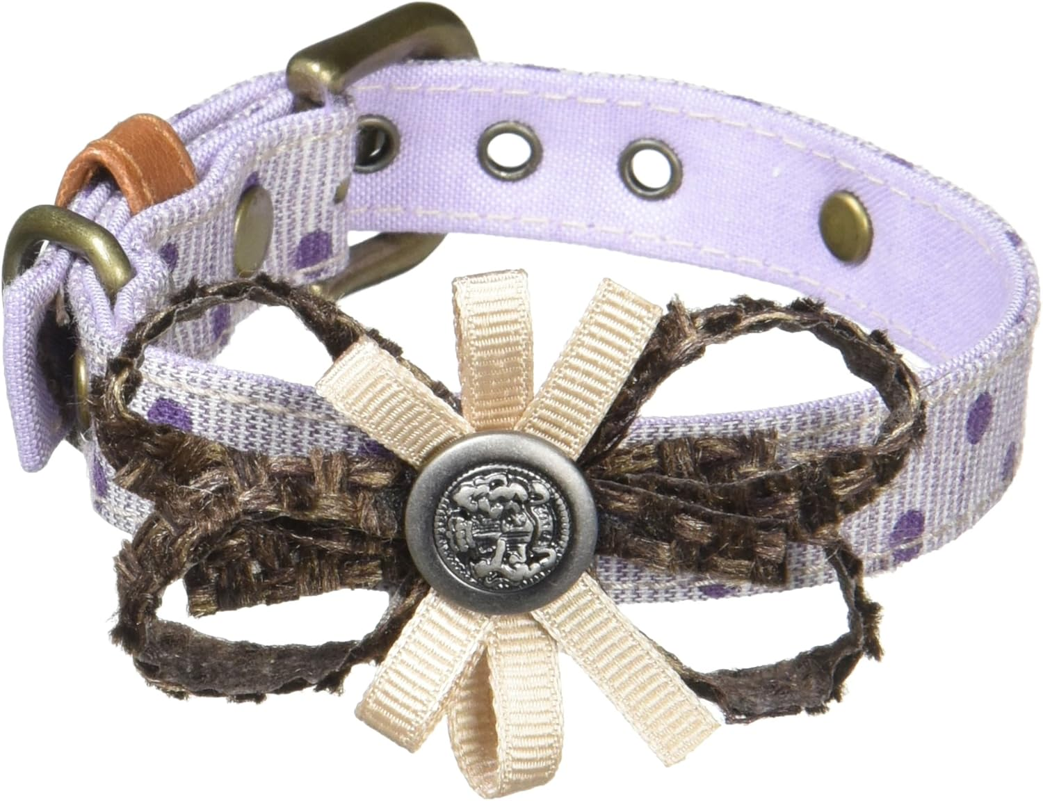 Zaya Dog (Zaya Dog) ZD10013-2 Collar Loop Flower M Purple image number 1