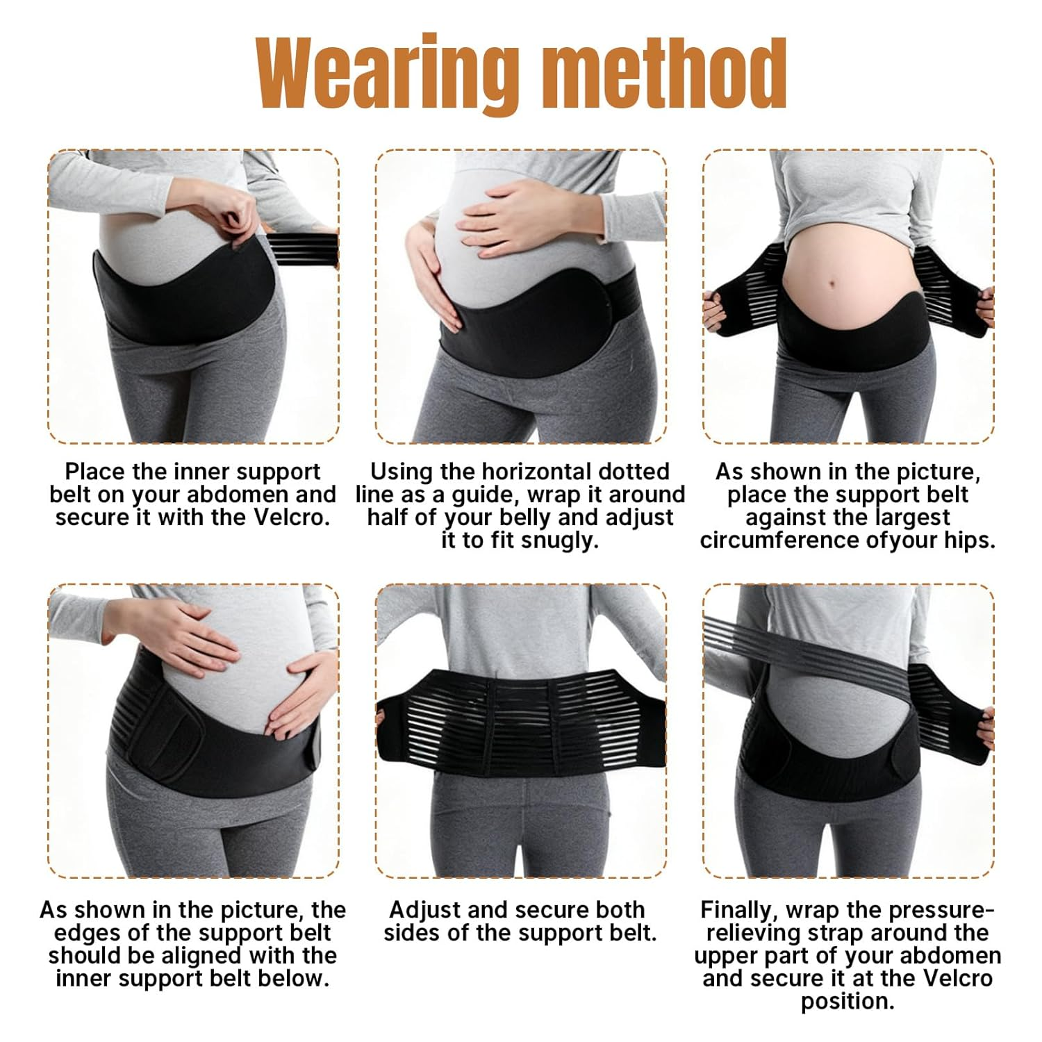 Pregnancy Belt & Belly Band for Pregnant Women - 3 in 1 Breathable & Adjustable to Support Pelvic, Waist, Back, Abdomen Pain, Size XL (XL) image number 4