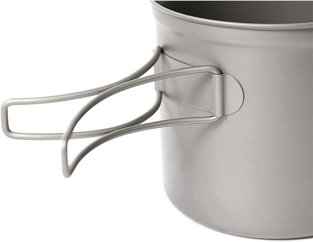Toaks Titanium Outdoor Camping Pan, Hiking Cookware, Backpacking Cooking Picnic Bowl, Pot Pan Set, 1100Ml