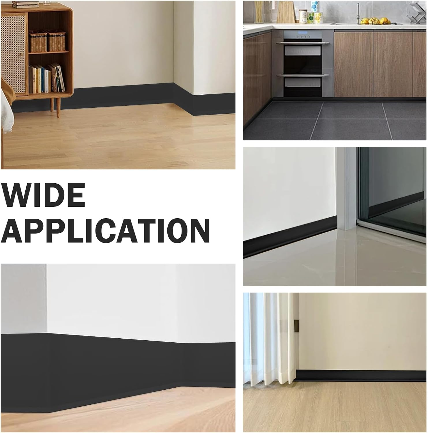 3.0 M PVC Soft Skirting Board, Self-Adhesive, Skirting Board, Width 5 Cm, End Strip, Self-Adhesive Transition Profile for Wall and Floor, Flexible Skirting Board for Kitchen, Bathroom and Living Room image number 3