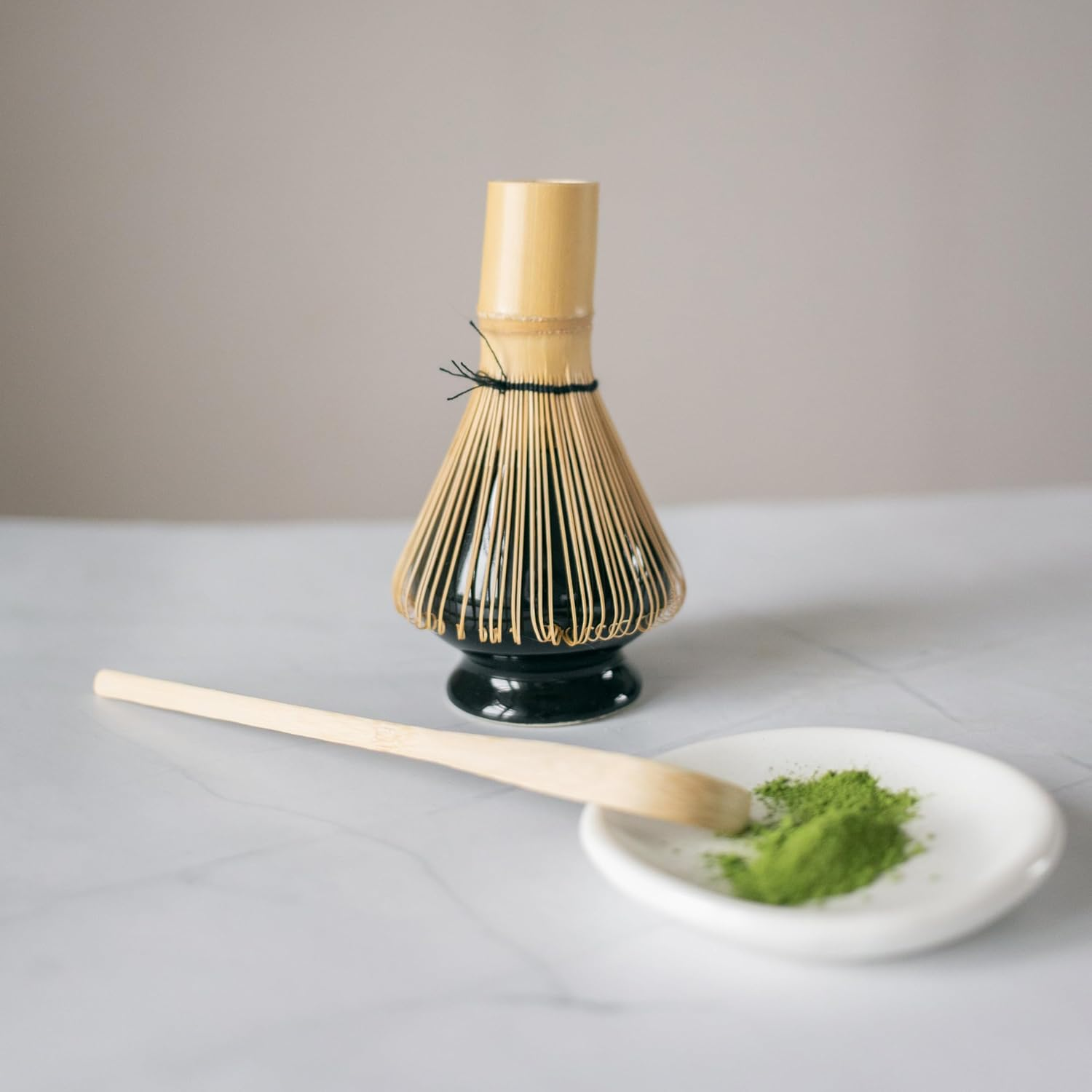 Japanese Matcha Tea Set with Whisk and Bowl (7Pcs) - Accessories, Latte Kit, Bamboo Whisk Stand - Perfect for Tea Ceremony (Kiln Glaze-Yellow) image number 4