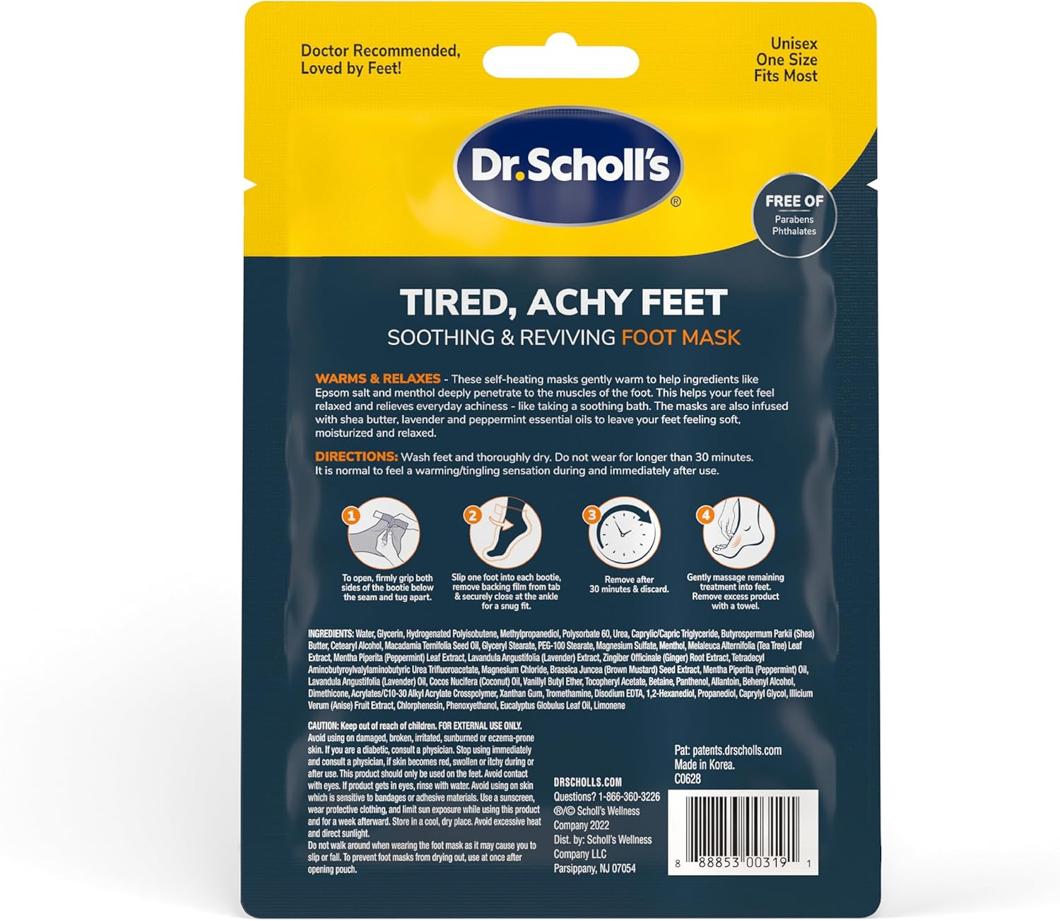 Dr. Scholl'S&reg; Tired, Achy Feet Soothing & Reviving Foot Mask, 3 Pair, Warming Booties image number 6